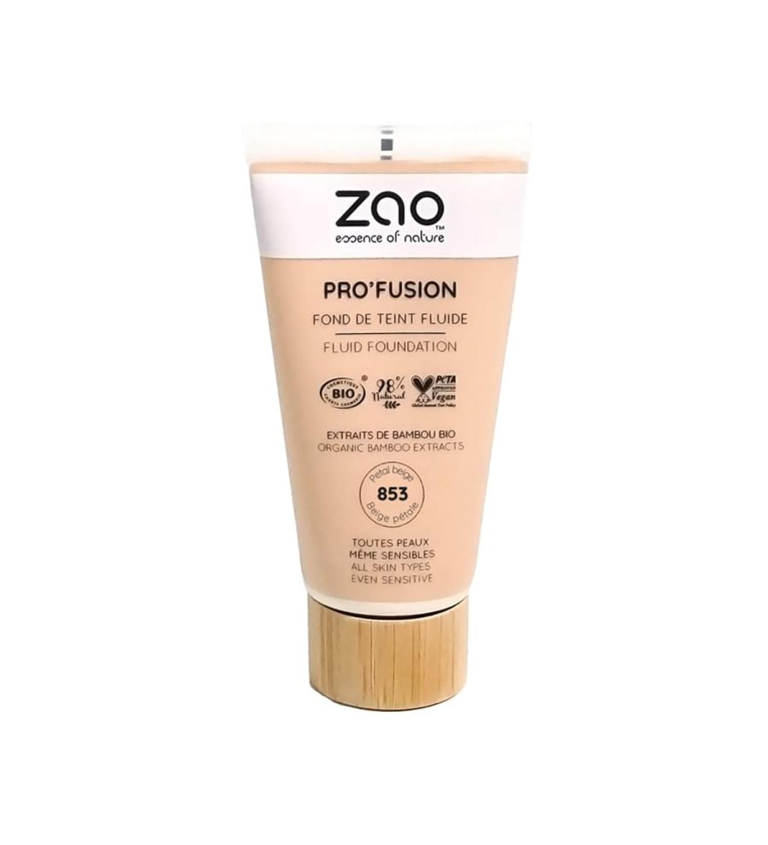 Zao ProFusion Fluid Foundation 853 Petal Beige