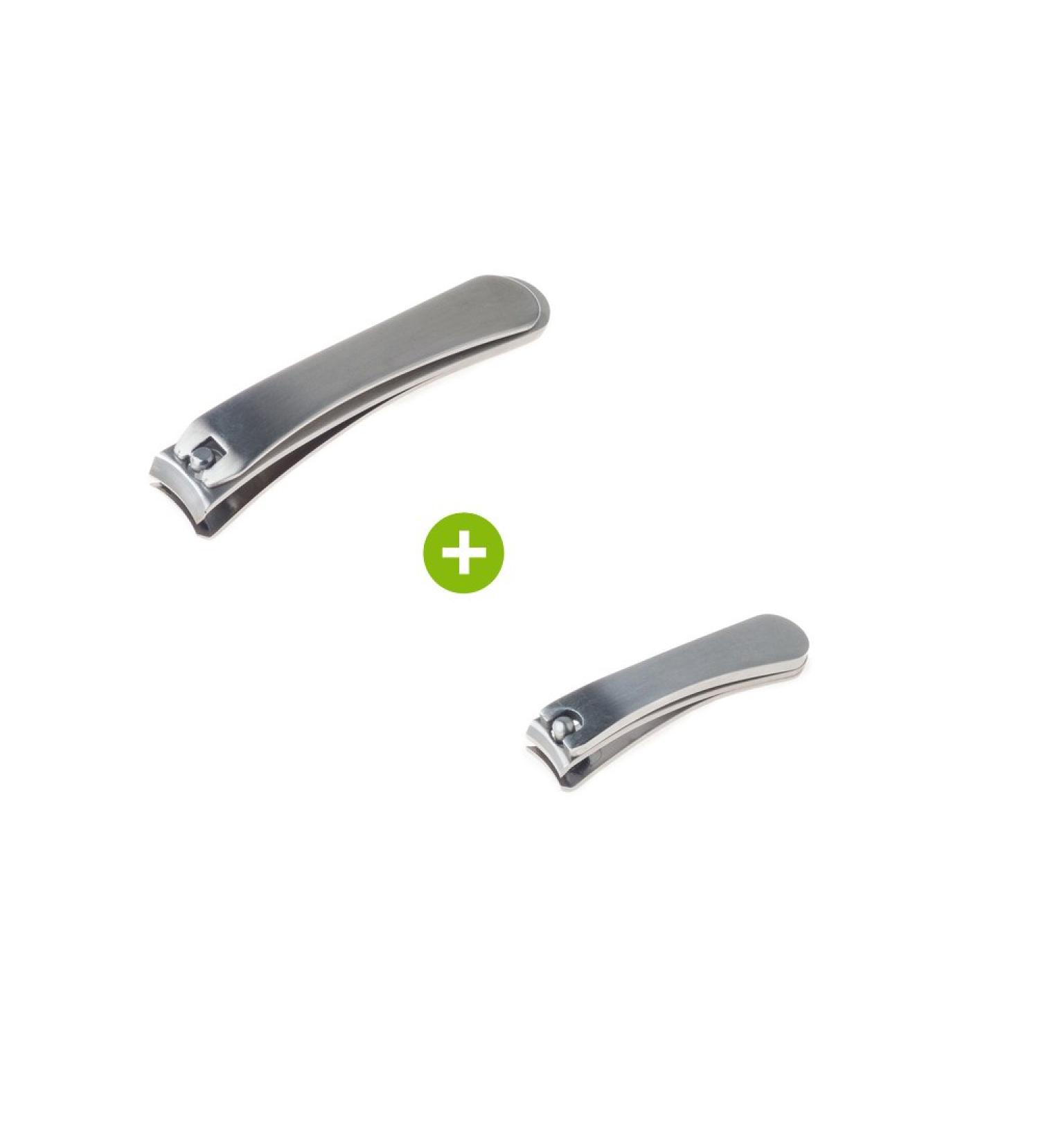 2 professional nail clippers in a set rust-proof slightly curved top