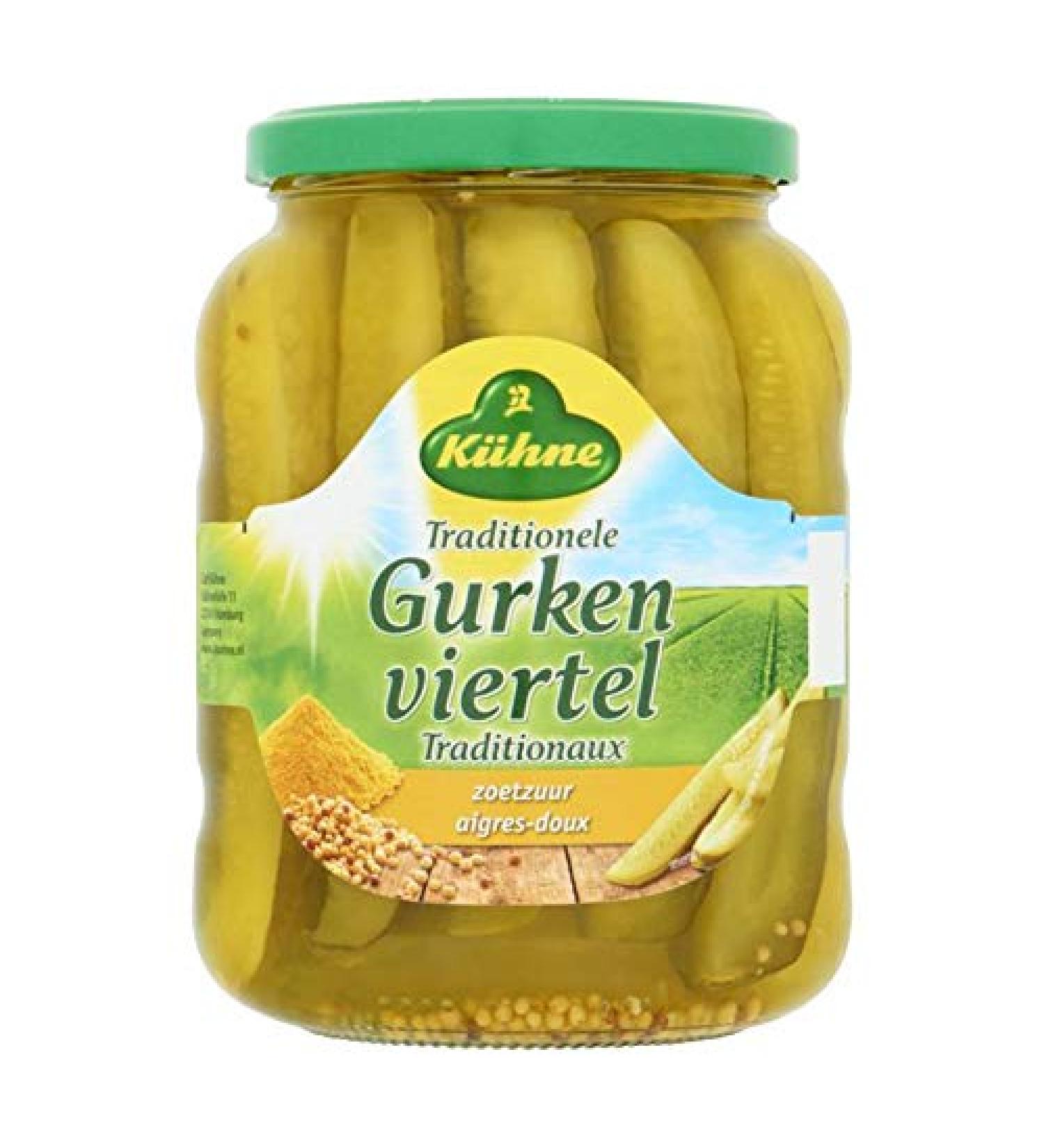 K hne Kuhne Cucumber Quarters Zoetzuur Handmade Cucumber Quarters Soft and Bitter 670g