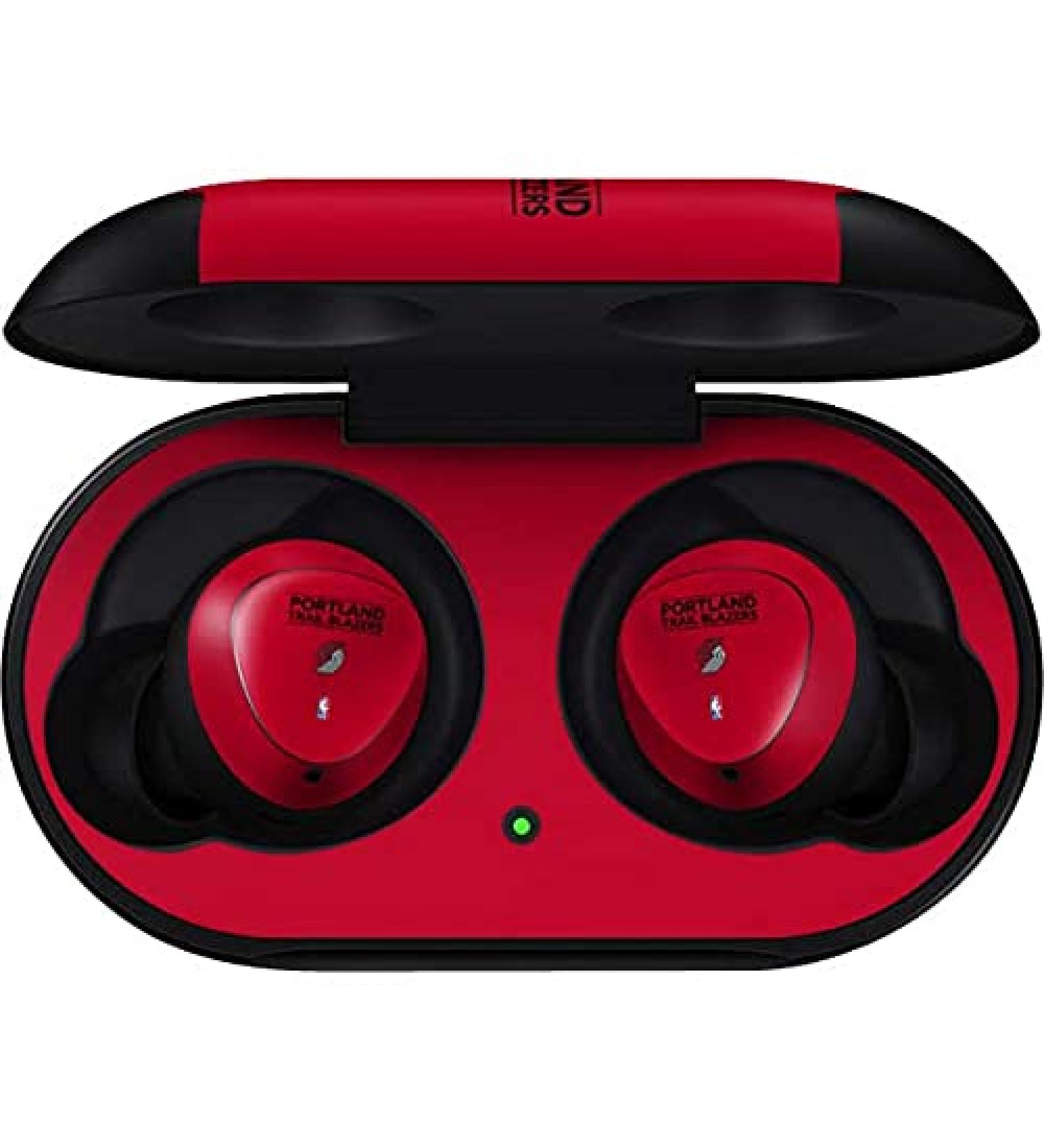 Skinit Decal Audio Skin Compatible with Samsung Galaxy Buds - Officially Licensed NBA Portland Trail Blazers Standard - Red Design