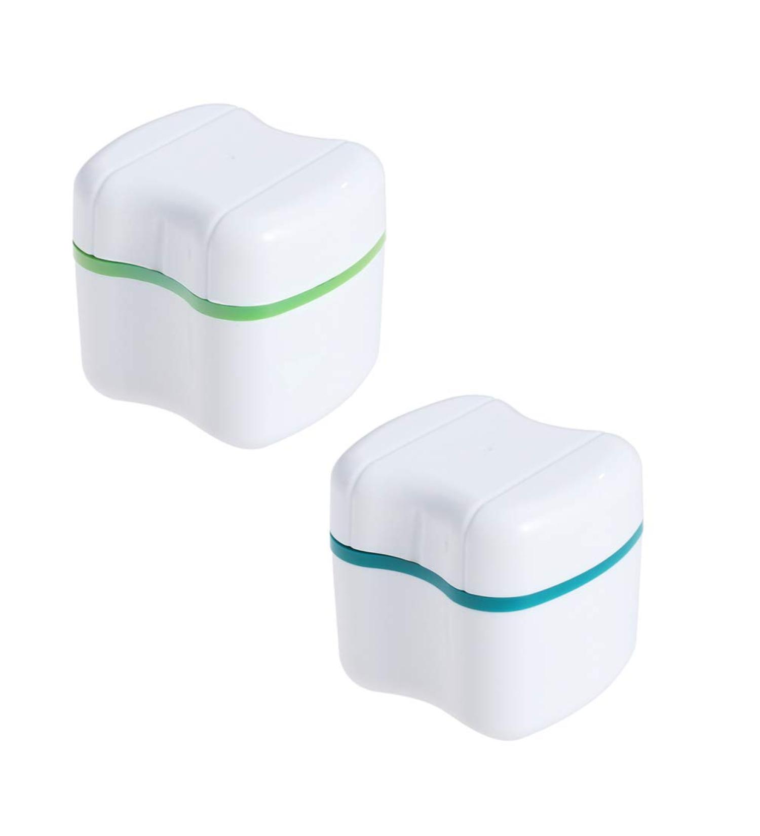 FOMIYES Denture Bath Case - 2 Pcs False Teeth Storage Cup with Strainer | Travel-Friendly Denture Holder & Cleaner Case - Buy Online on GoSupps.com