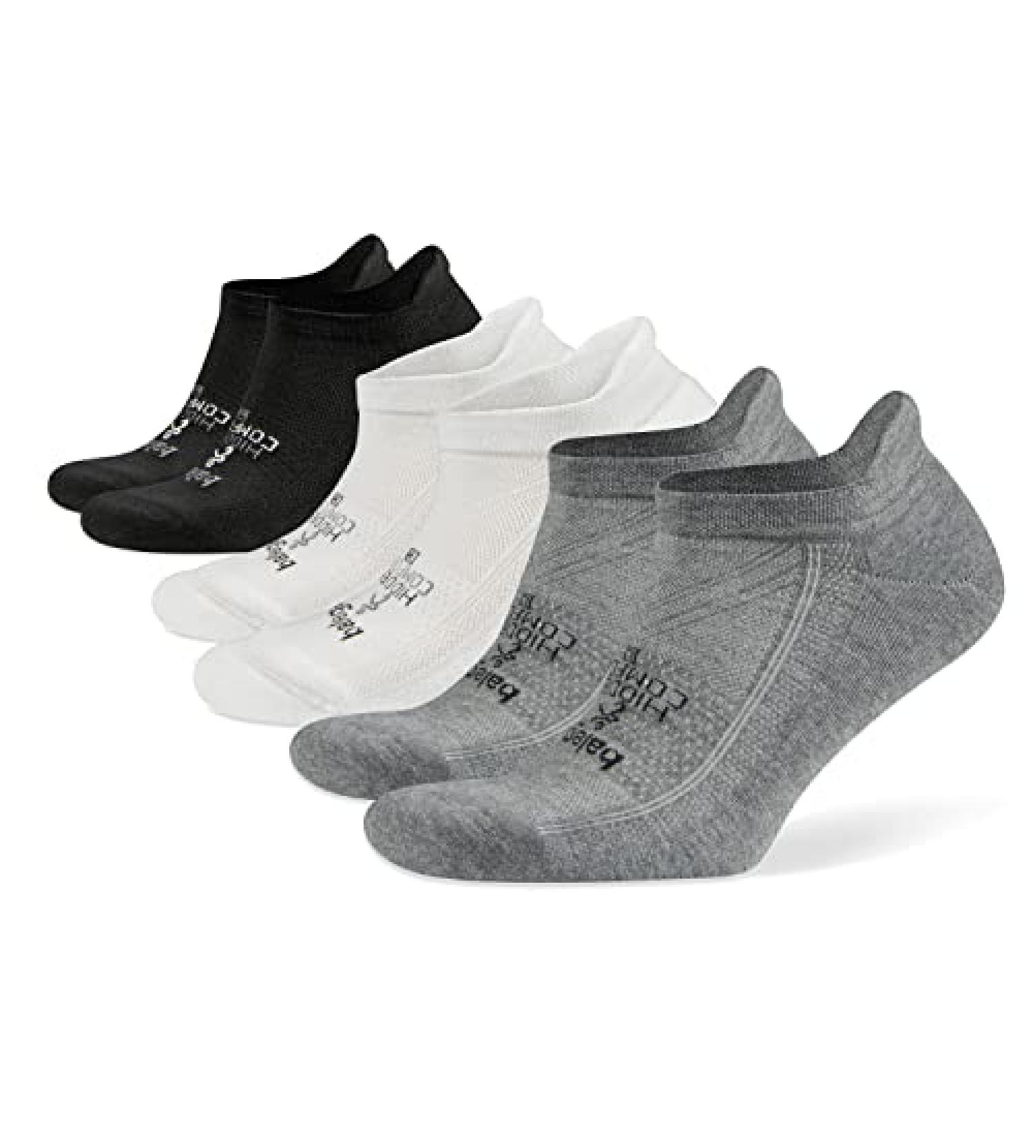 Hidden Comfort No-Show Running Socks for Men and Women (3 Pack, Large) - White, Black, Charcoal - Buy Online on GoSupps.com