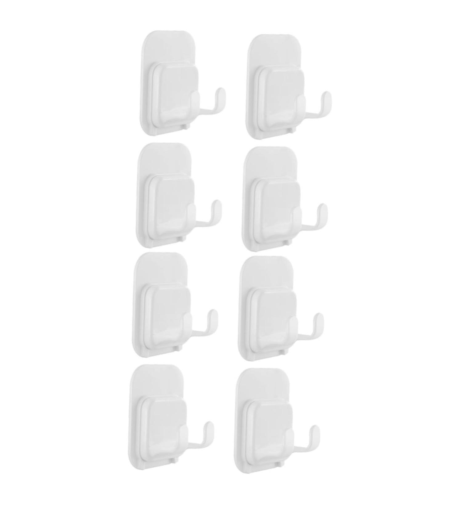 Doitool Adhesive Hooks - 8 Pack Plastic Wall Hangers for Clothes Razors & More | Strong Durable & Easy to Install - Buy Online on GoSupps.com