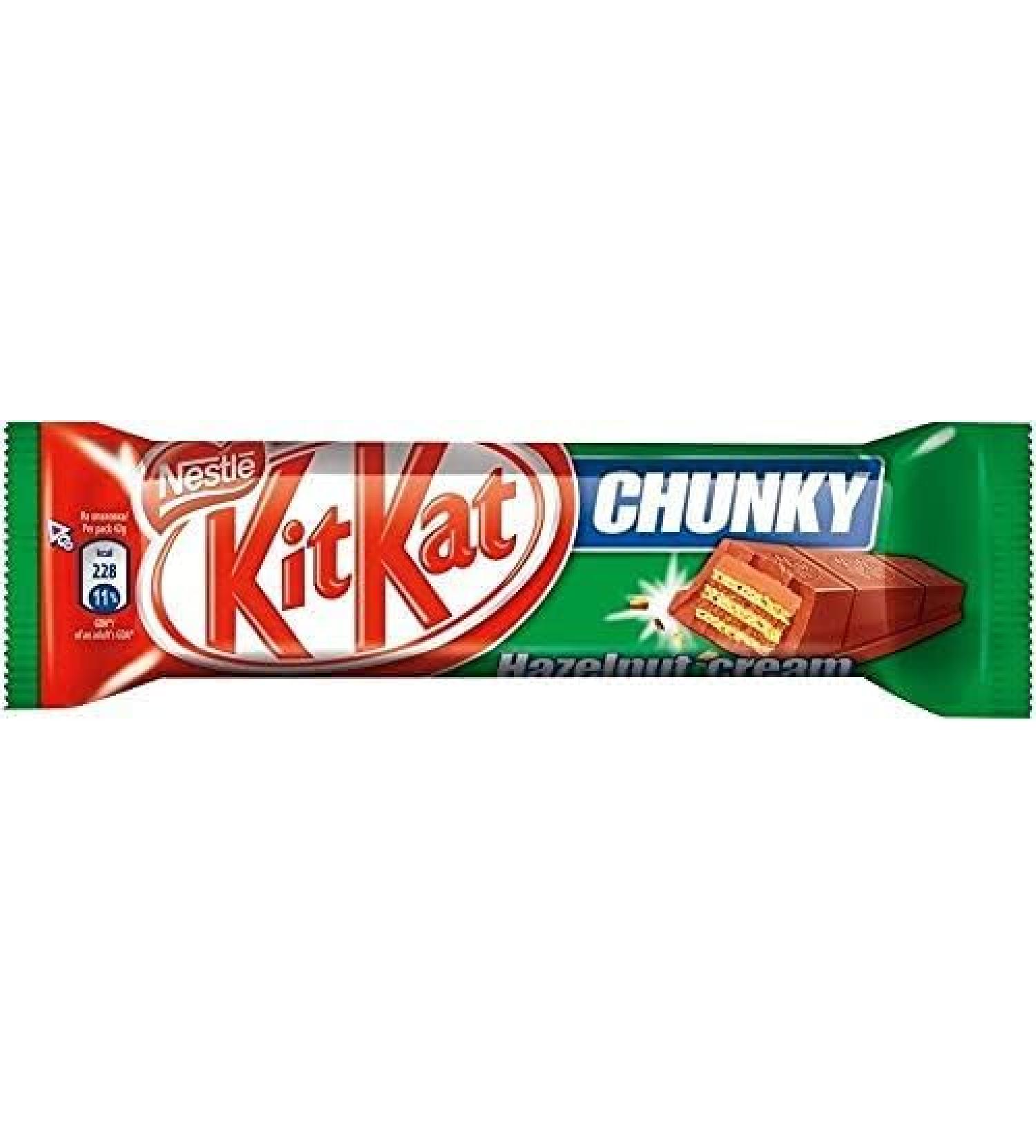 KitKat Chunky Hazelnut Cream Bar 4 x 42g Delicious Tasty And Twisty Treat Gift Hamper For Birthday Christmas Sold By Kidzbuzz - Buy Online on GoSupps.com