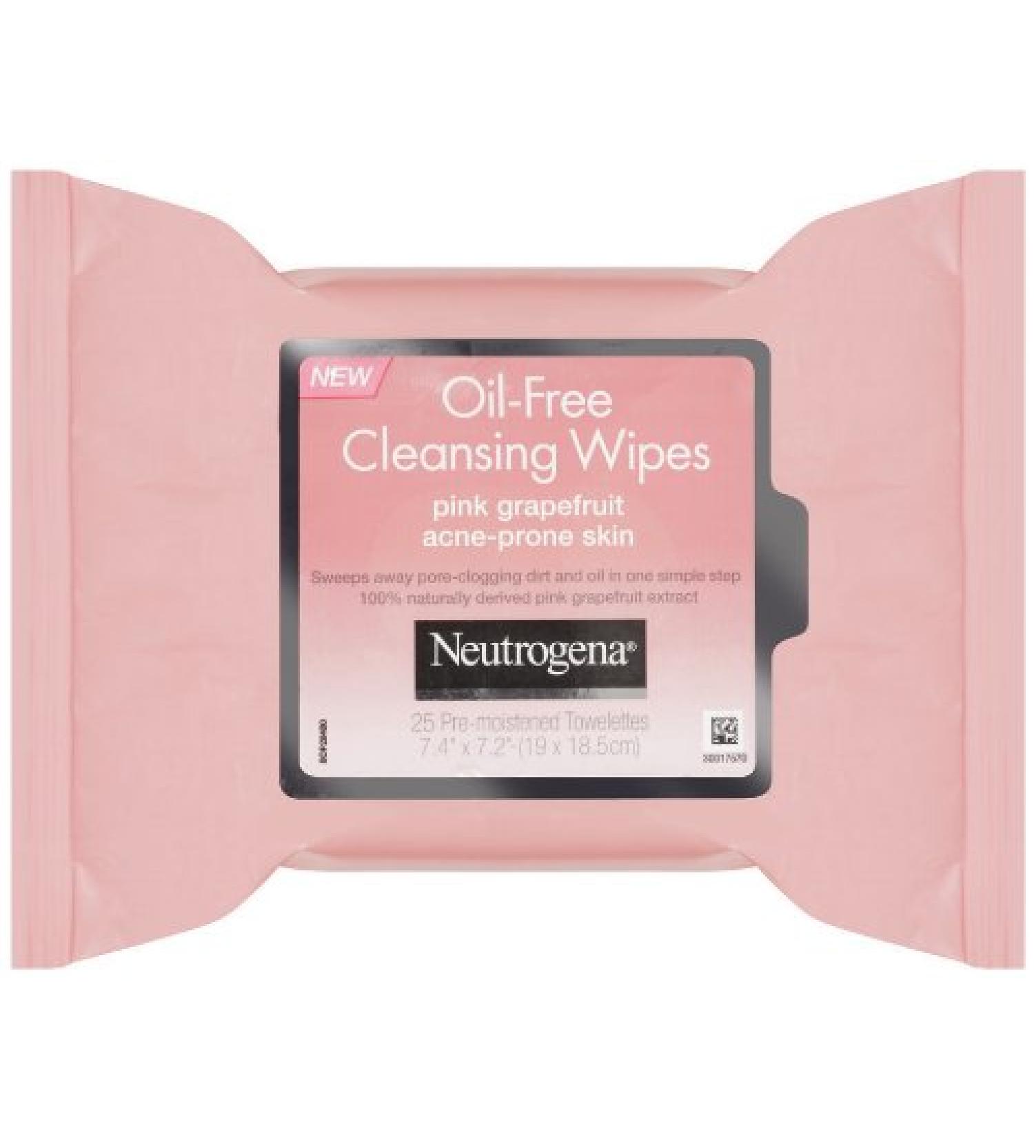 Neutrogena Pink Grapefruit Oil-Free Acne Face Wipes, 25 ct (Pack of 6) - Buy Online on GoSupps.com