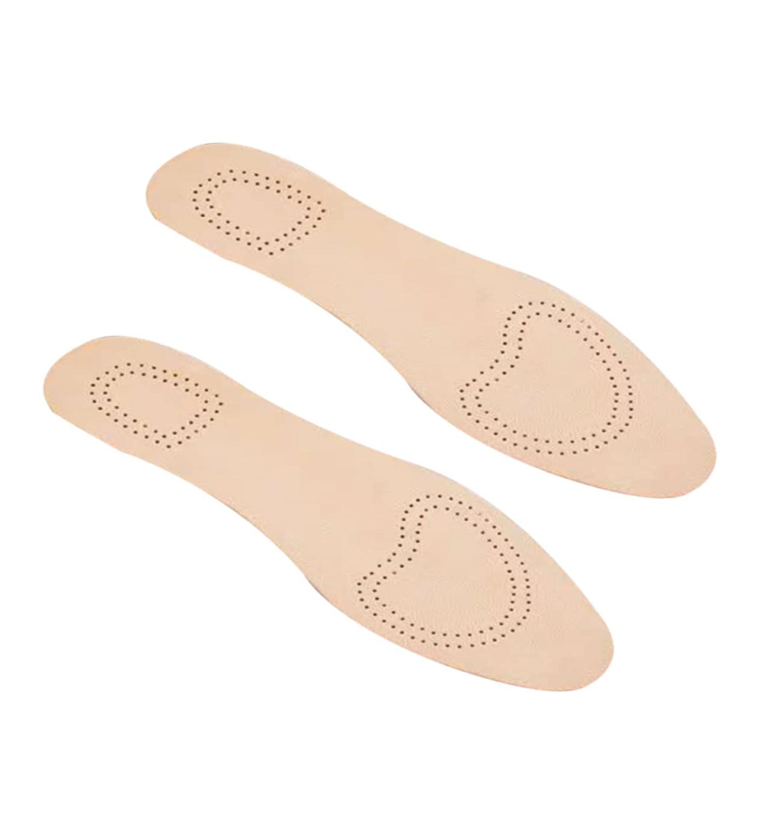 Healifty Women's Leather Insole Shoe Inserts - Breathable Sports Shoe Cushion - Genuine Leather - Absorb Sweat - Beige - 26.5x10cm (1 Pair) - Buy Online on GoSupps.com