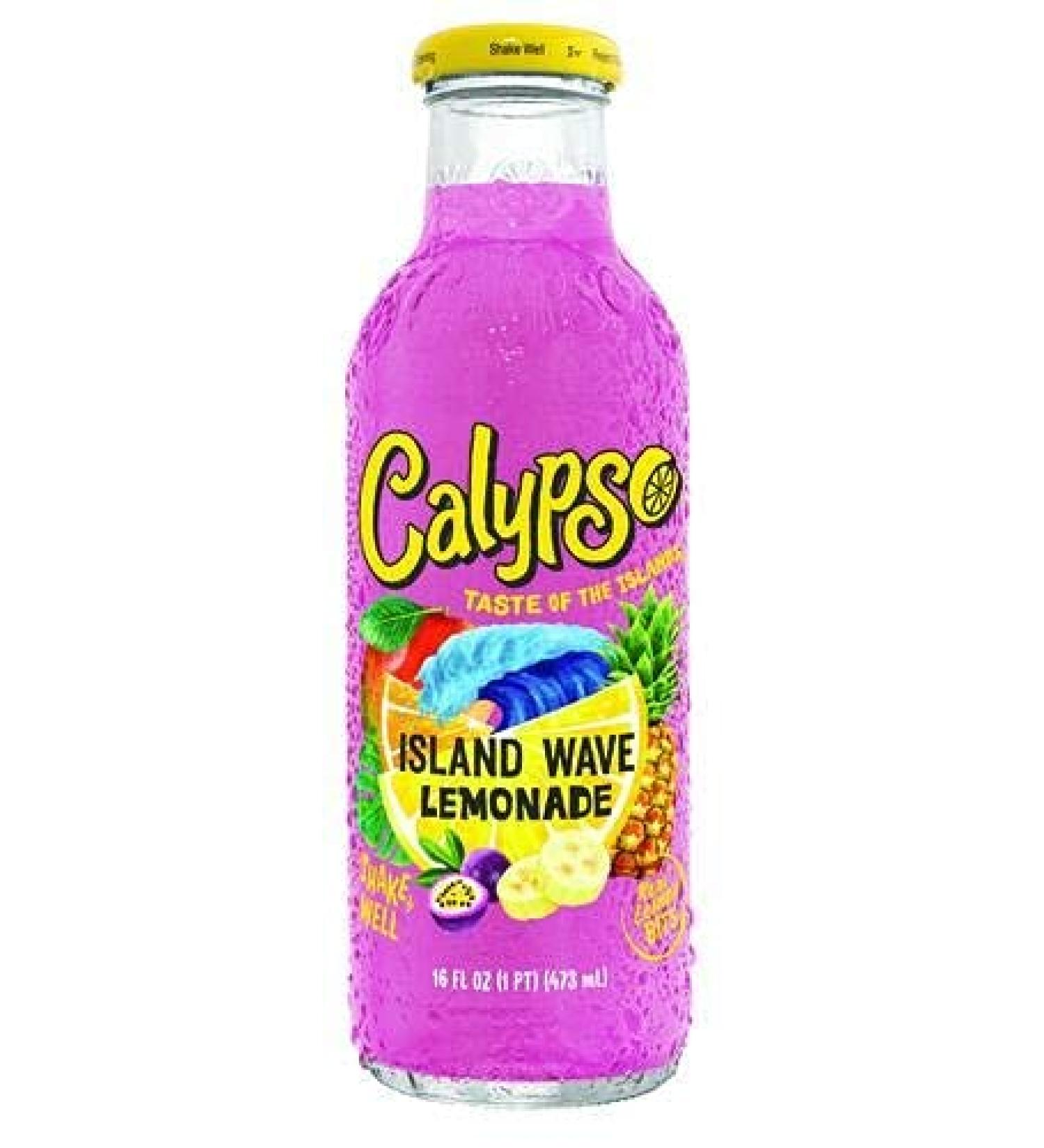 Calypso Island Wave Lemonade 16 Fl Oz (Pack of 12) | Real Fruit & Natural Flavors - Buy Online on GoSupps.com