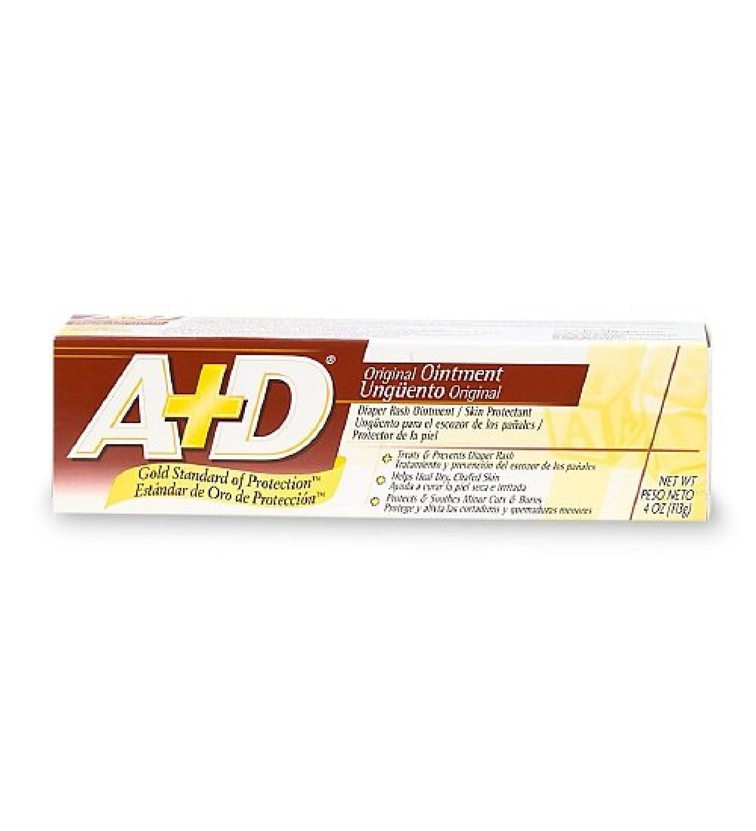 D&A Vitamin A&D Original Ointment Tube for Diaper Rash & All-Purpose Skincare Formula 4 Ounce
