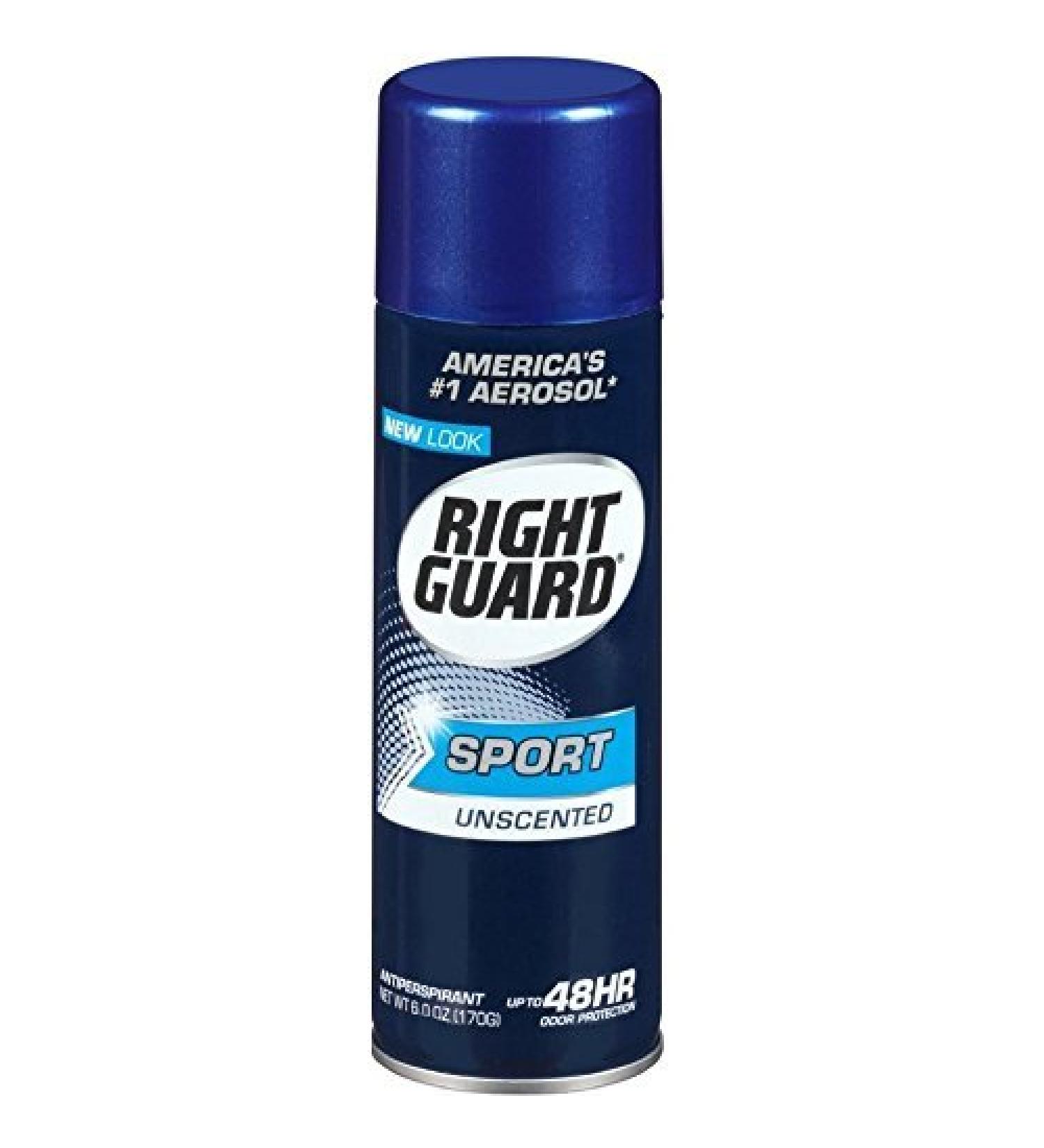 Right Guard Sport Aerosol Antiperspirant/Deodorant-Unscented-6 oz  2 pk