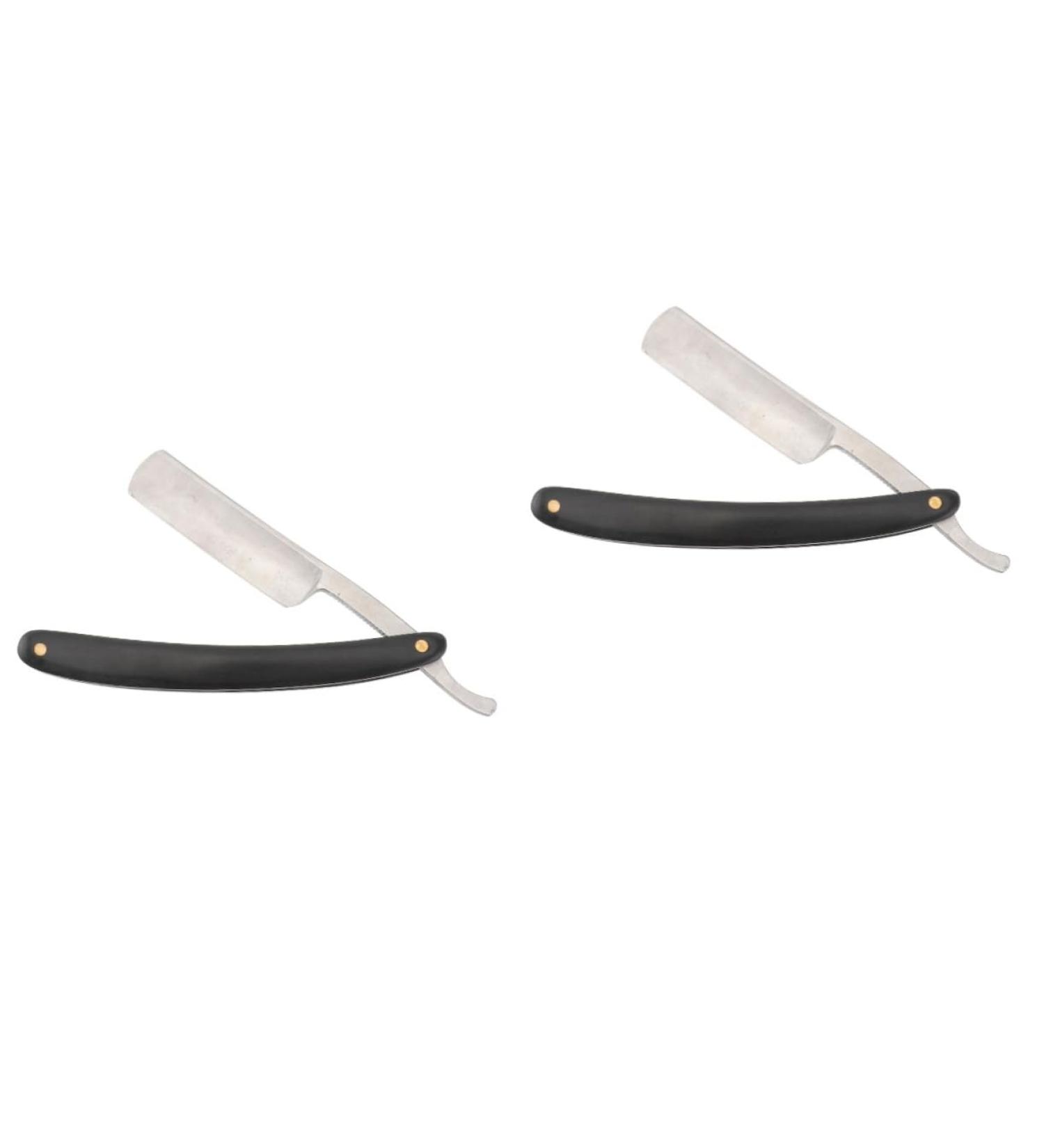 Angoily 2-Pack Straight Men's Razor - Premium Wooden Handle Shaver for a Close Comfortable Shave - Buy Online on GoSupps.com