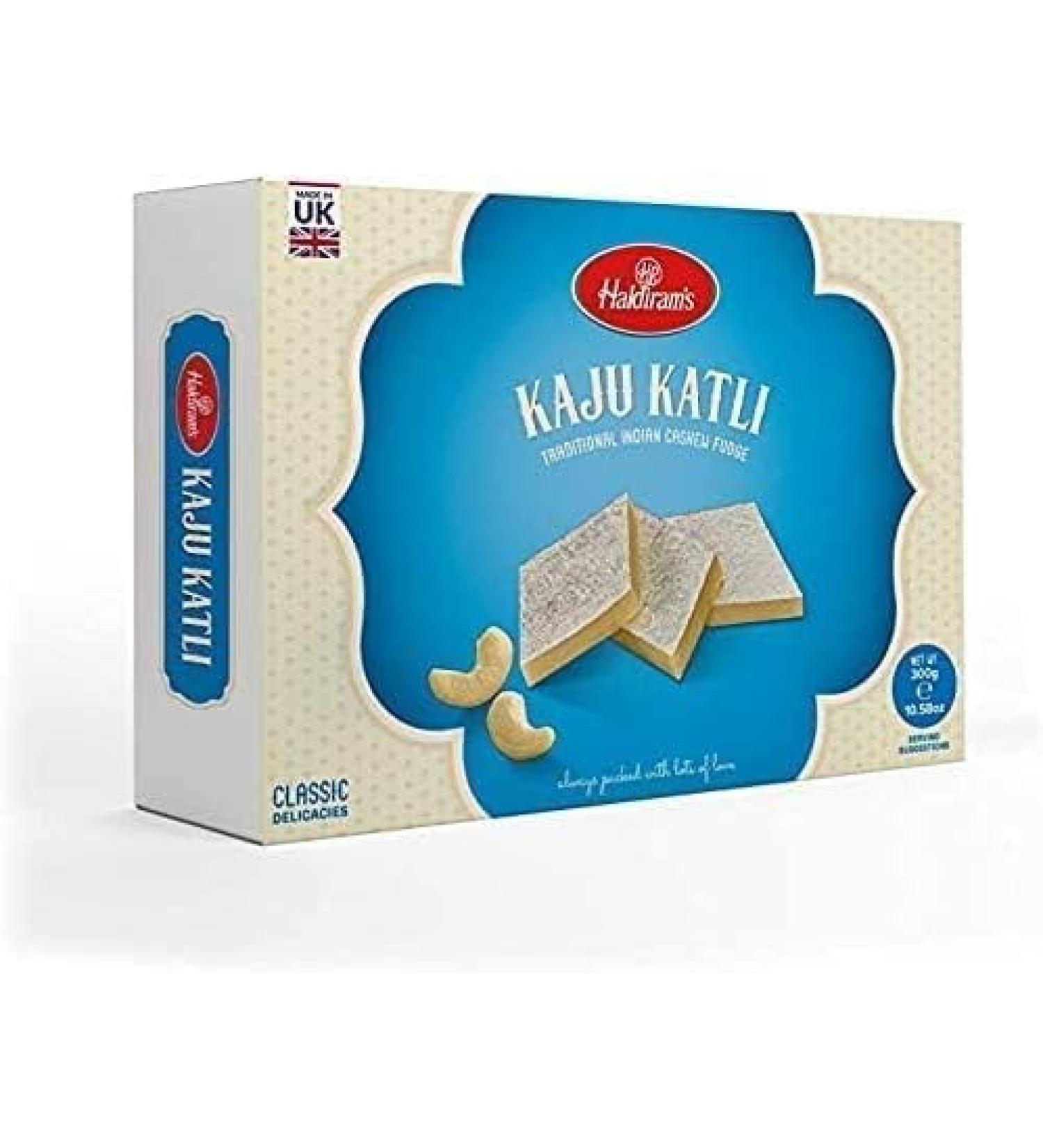Seelans Haldiram Kaju Katli Indian Sweet Smooth and Creamy Diamond Shaped Made with Cashew and Sugar - 300g (Pack of 3)