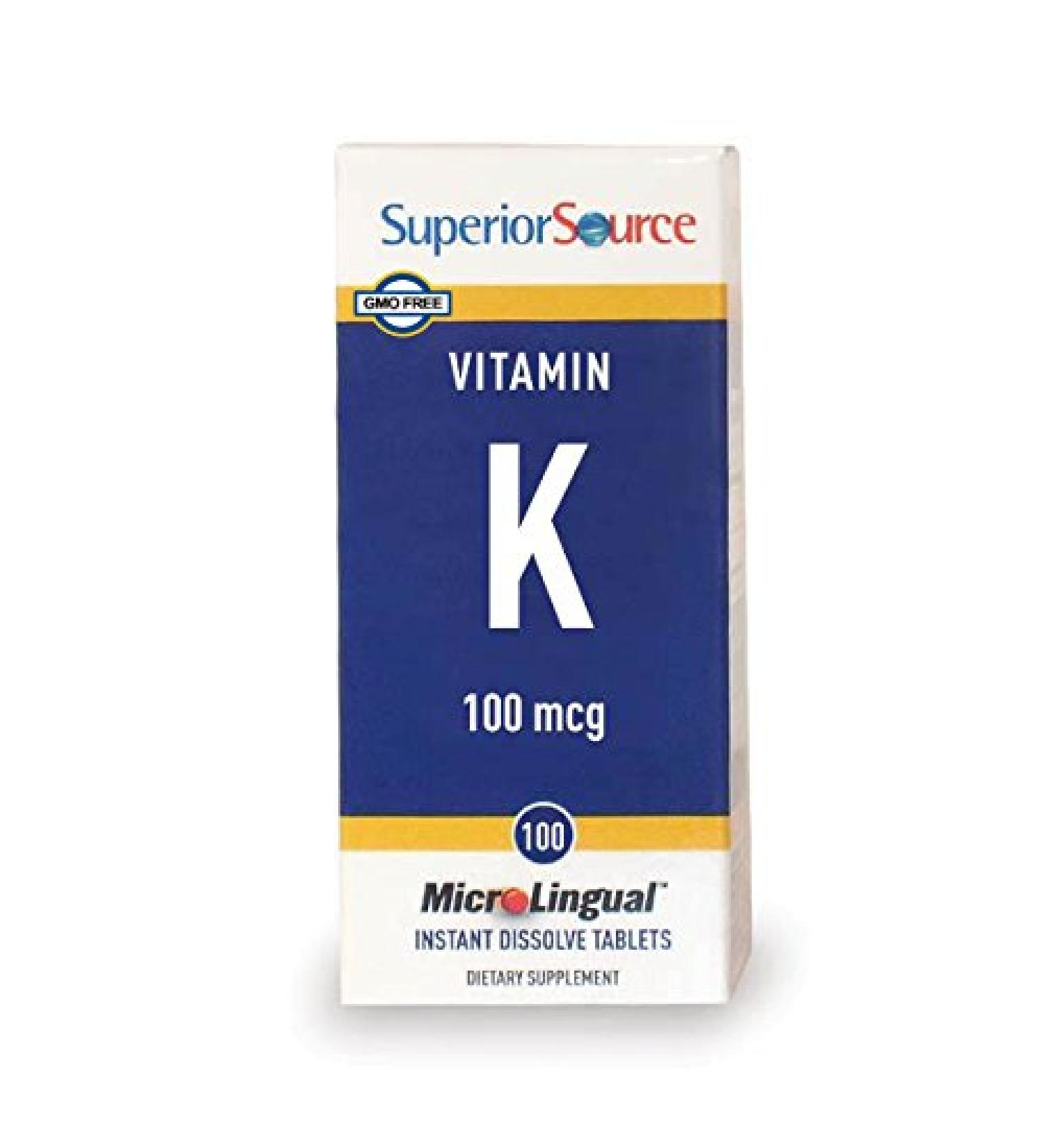 Superior Source Vitamin K1 100mcg - 100 Count Multivitamin Tablets - Buy Online on GoSupps.com