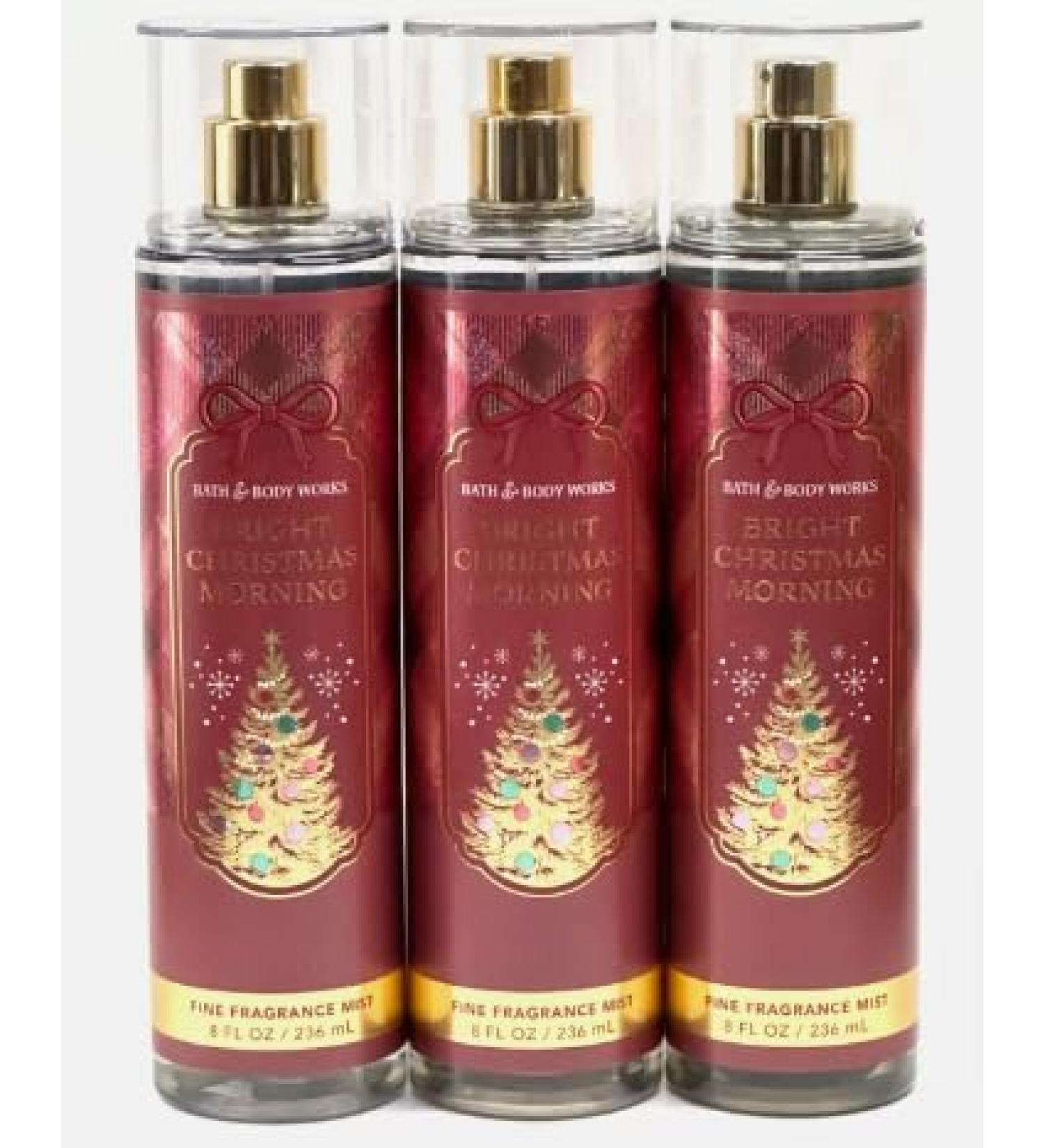 Bath and Body 3 Pack FINE FRAGRANCE MIST 8 fl oz / 236 mL (Packaging may Vary) (BRIGHT CHRISTMAS MORNING)