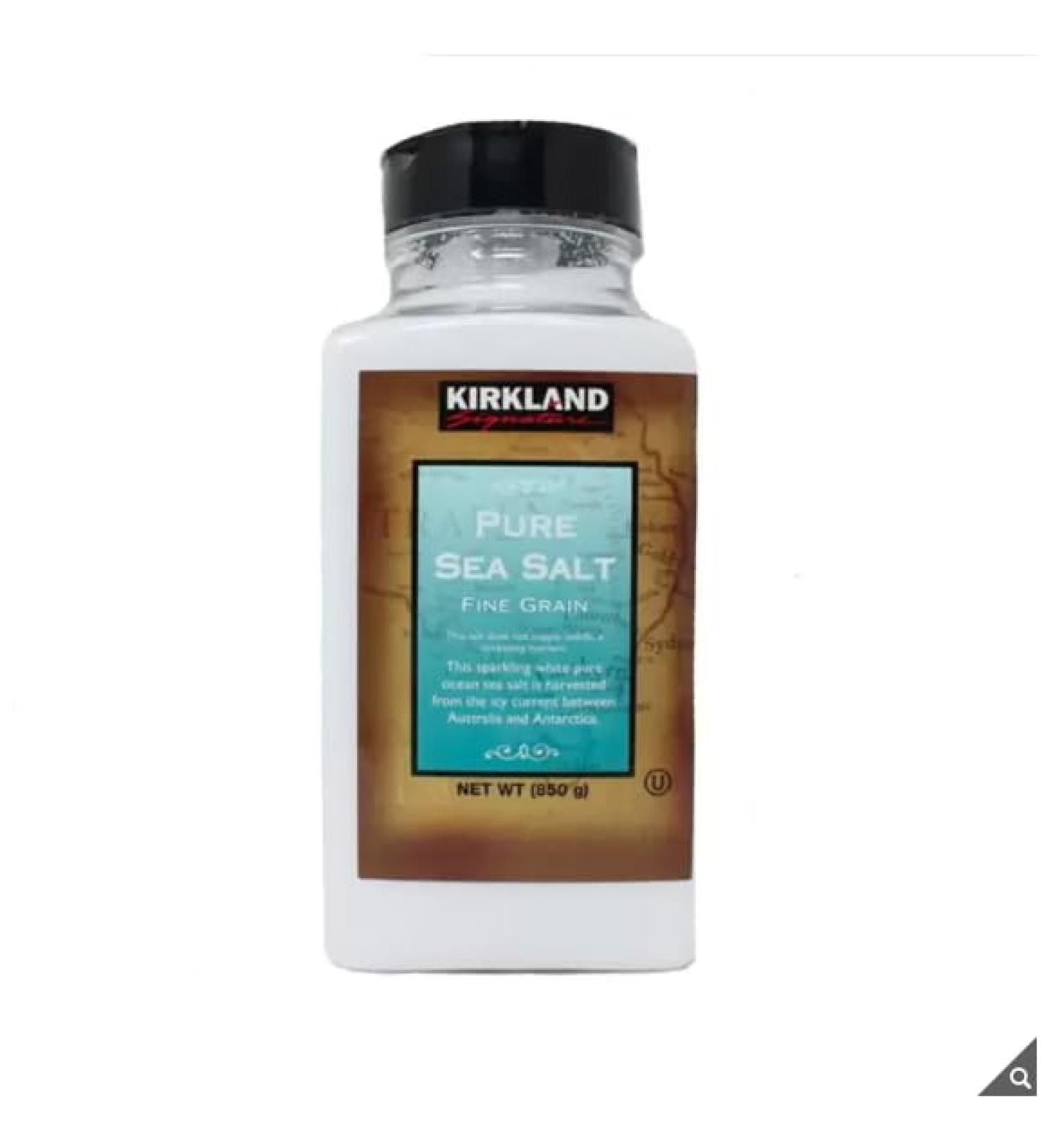 Kirkland Signature Pure Sea Salt- Fine Grain - Harvested from Brazilian Waters - 100% Natural - 850g