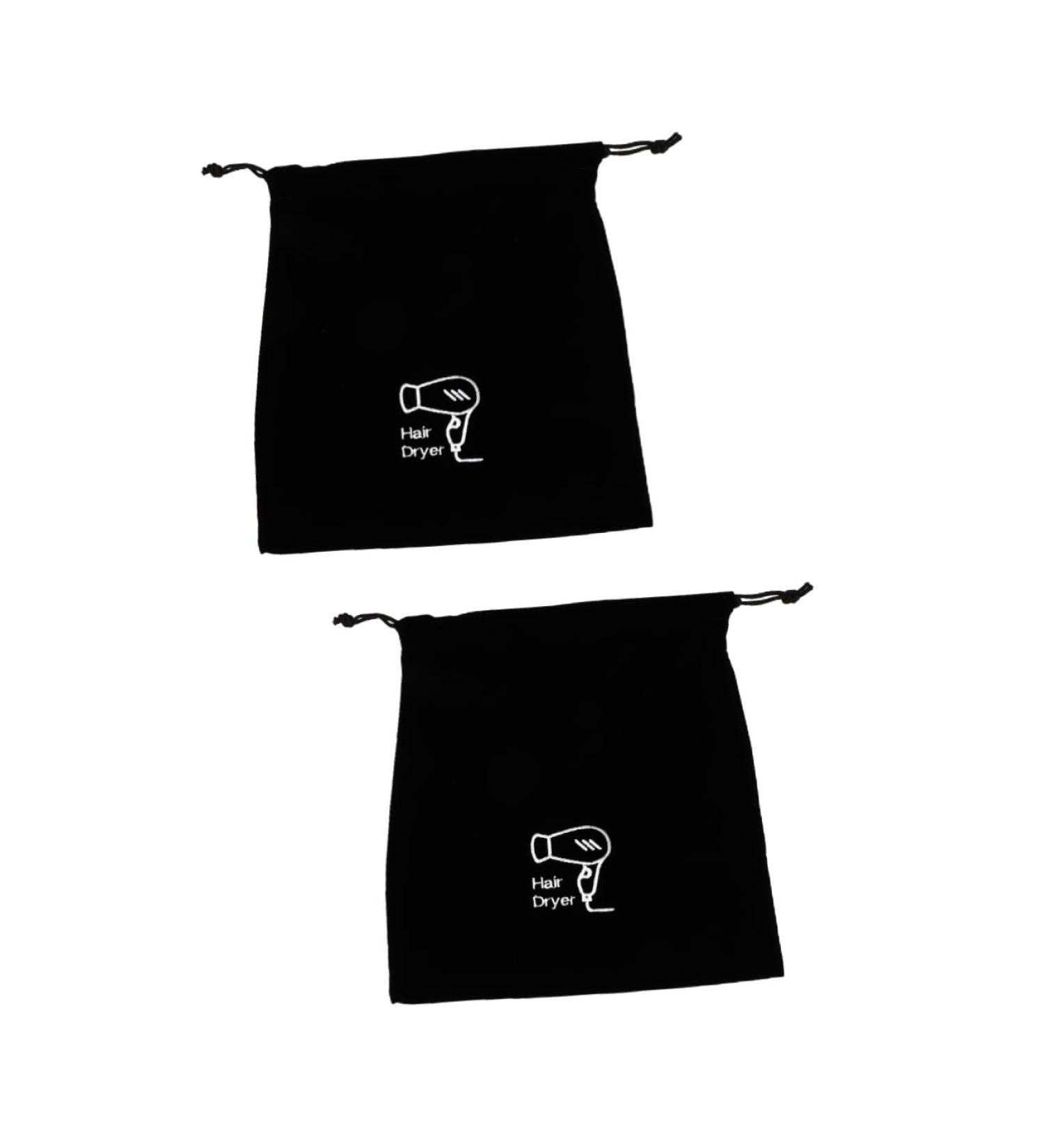 HAPINARY 2 Pcs Hair Dryer Storage Bag Hair Dryer Supplies Hair Blower Pouch Jewels for Hair Flannel Black - Buy Online on GoSupps.com