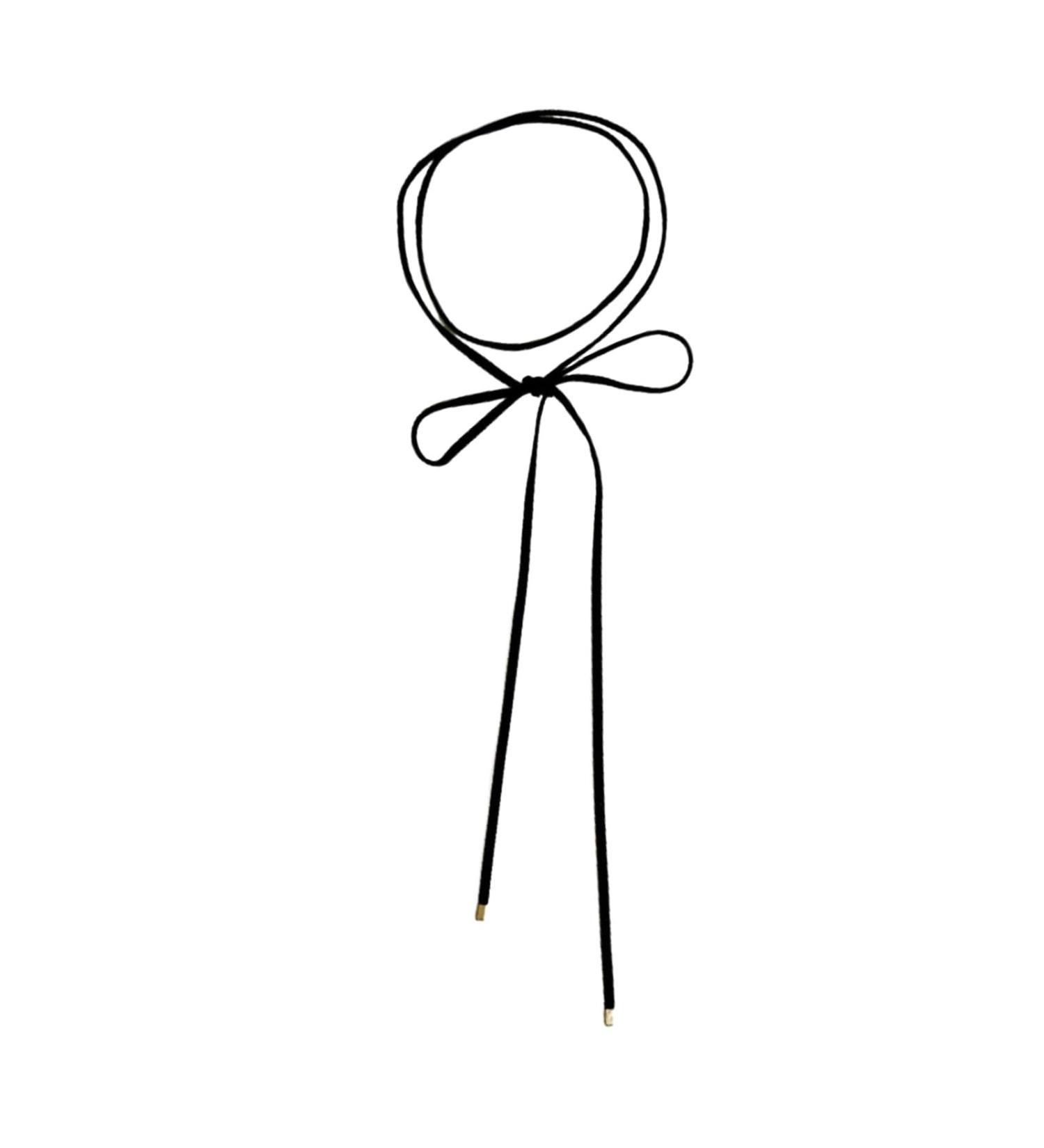 Oralgos Simple Velvet Necklace for Women - Long Rope Knotted Loop Collarbone Chain | Korean Jewelry Gift - Buy Online on GoSupps.com