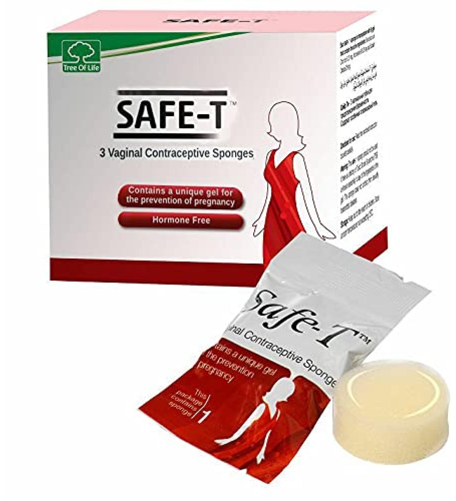 Safe-T Pack of 12 Hormone-Free Vaginal Sponges for Effective Contraception - International Shipping Available - Buy Online on GoSupps.com