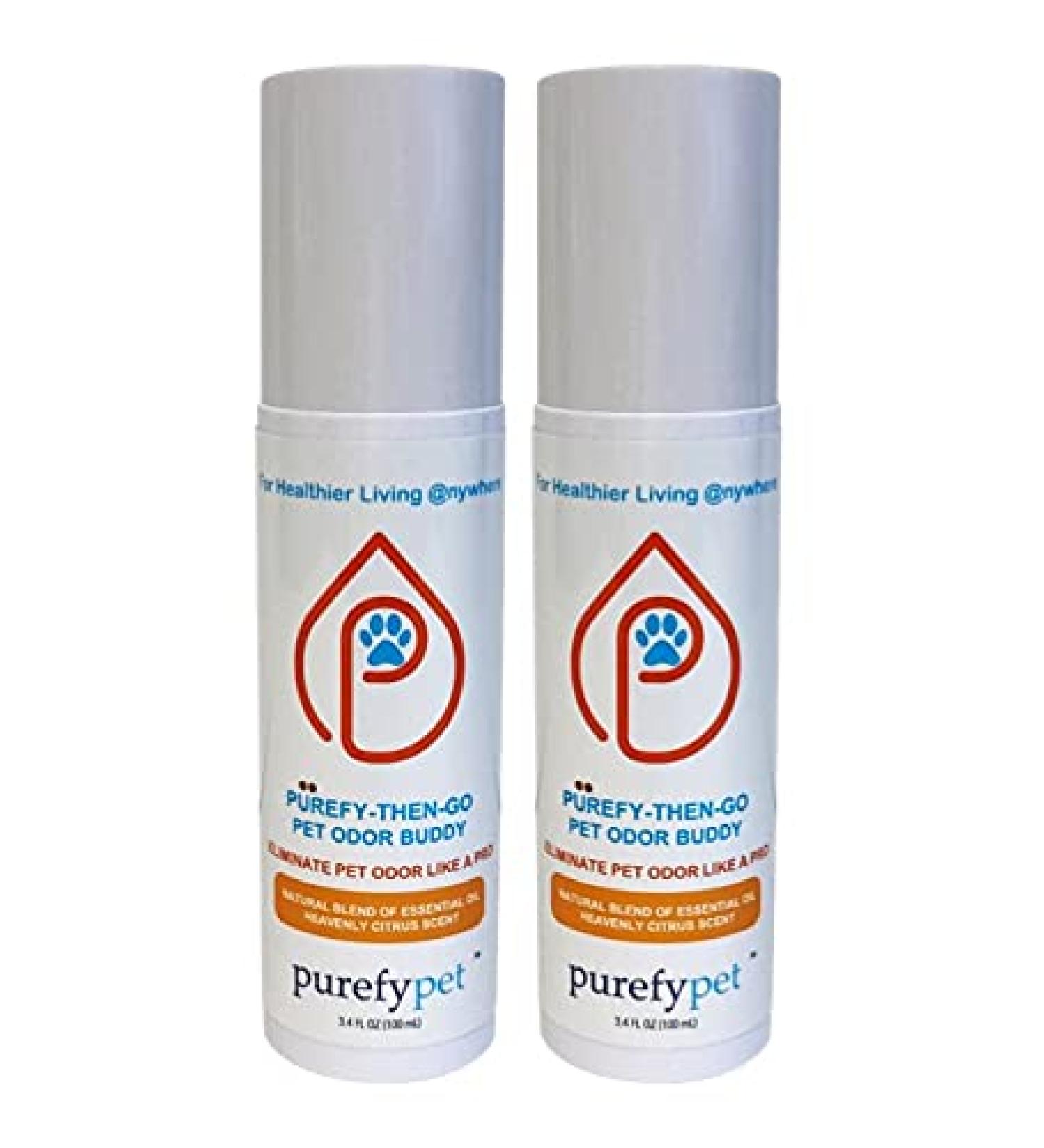 Pet Odor Buddy 100ml 2pk - Natural Odor Eliminator Commercial Grade Cleaner Citrus Scent No Residue Travel Size - Shop Now - Buy Online on GoSupps.com