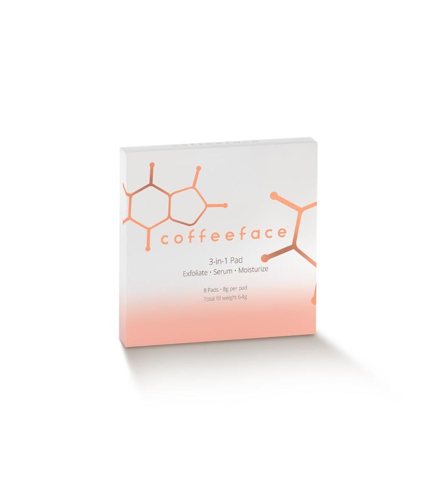 Coffeeface Anti-Aging Moisture Pads with Exfoliation and Hydration | 3-in-1 Textured Skin Treatment | Hypoallergenic for All Skin Types | 8 Count | - Buy Online on GoSupps.com
