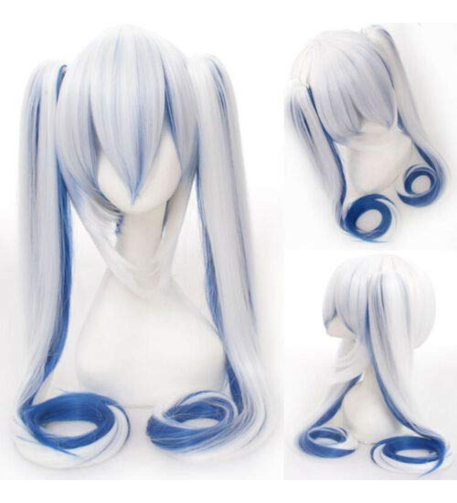 Snow Miku Cosplay Wig - Long Synthetic Hair & Free Wig Cap for Vocaloid Fans | International Shipping - Buy Online on GoSupps.com