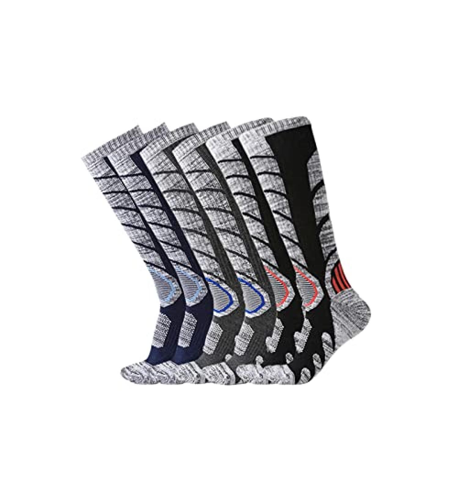 XIKUN Ski Socks - High Performance Winter Sport Socks - Men 4-12 Women 5-13 - Assorted Colors - 3 Pairs - Buy Online on GoSupps.com