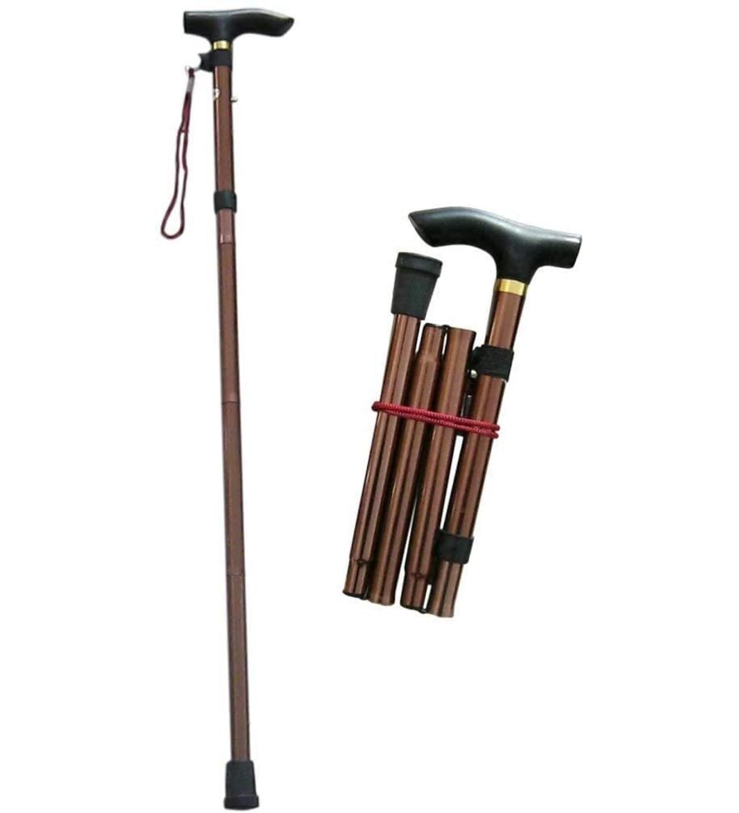 Folding Cane Travel Adjustable Folding Mountaineering Cane and Crutches Men and Women Portable Walking Stick Balanced Walker Stylish Comfortable T Handle Pract Made in China Smooth Sailing - Buy Online on GoSupps.com