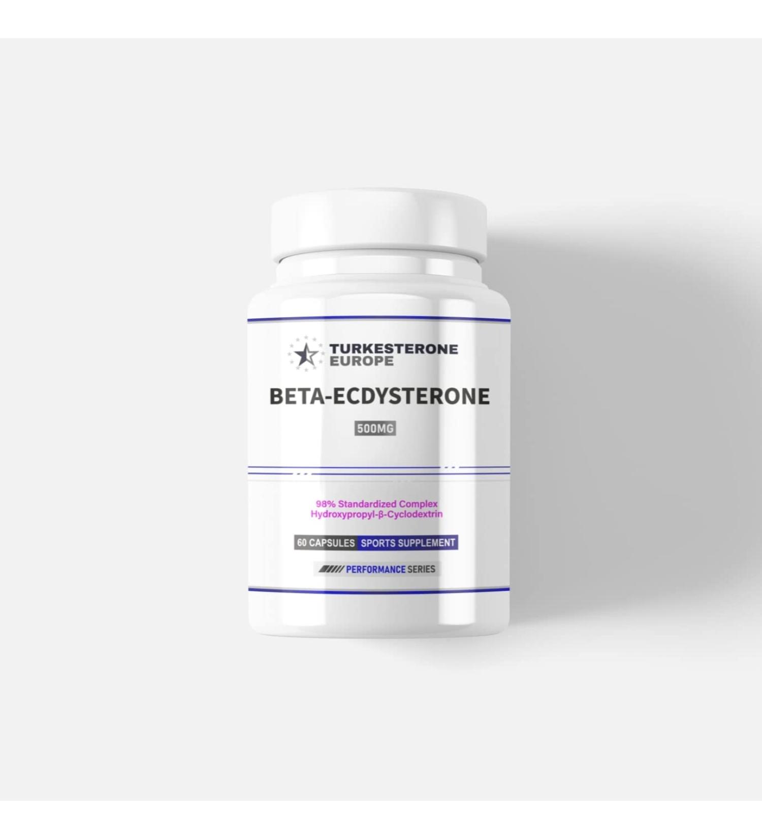 Beta-Ecdysterone 98% Complex with Hydroxypropyl-Beta-Cyclodextrin - 60 Capsules (600mg) - Turkesterone Europe  - Buy Online on GoSupps.com