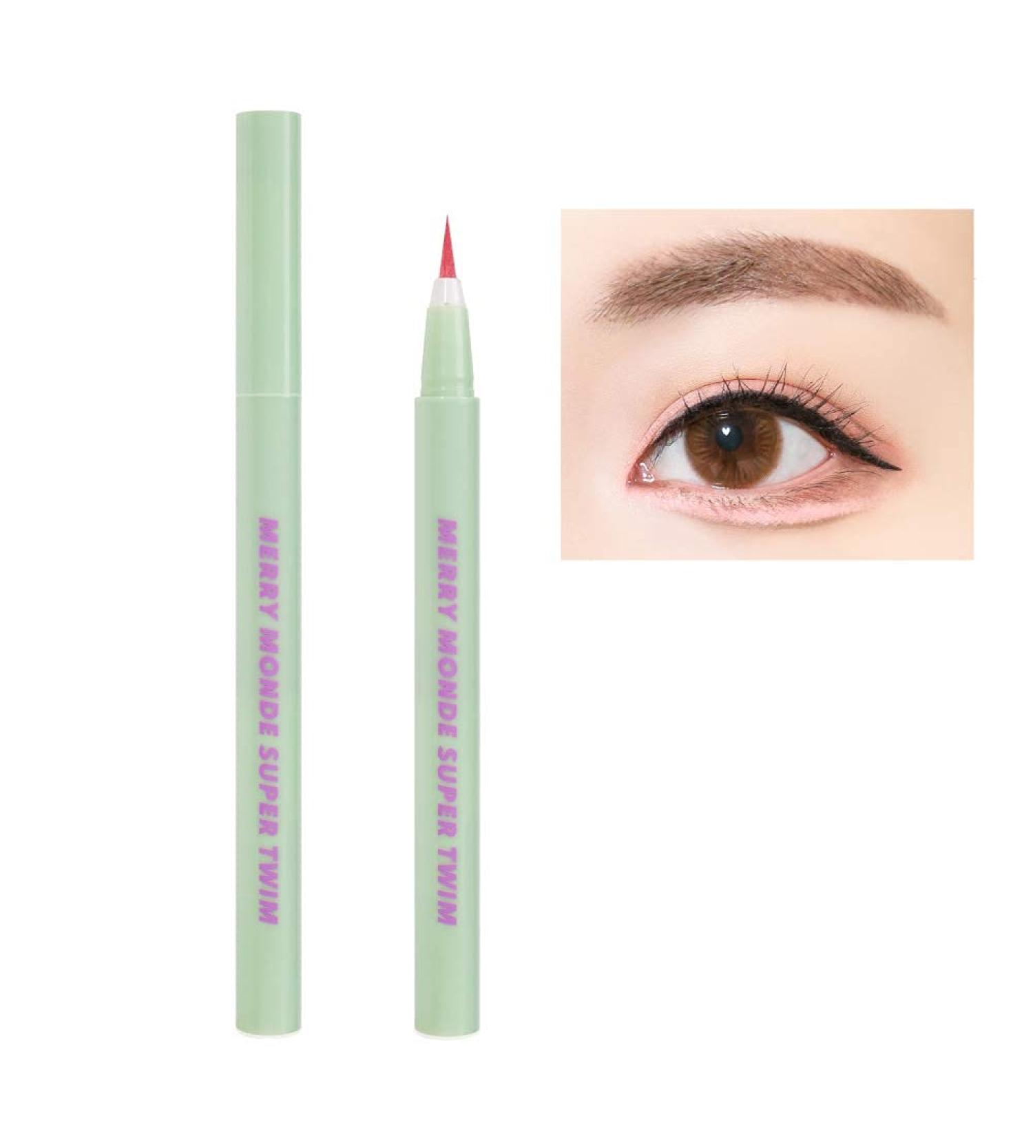 Antique Alive Merry Monde Multicolor Super Slim Eyeliner Pen - Vegan Korean K Beauty Waterproof Makeup (Salmon Pink) - Buy Online on GoSupps.com