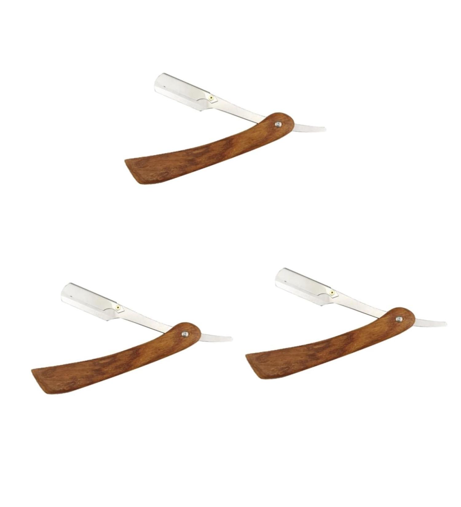 Minkissy Double Hairdresser Razor - Portable Vintage Men's Razor | Metal & Bamboo Shaving Tool for Stylish Grooming - Buy Online on GoSupps.com