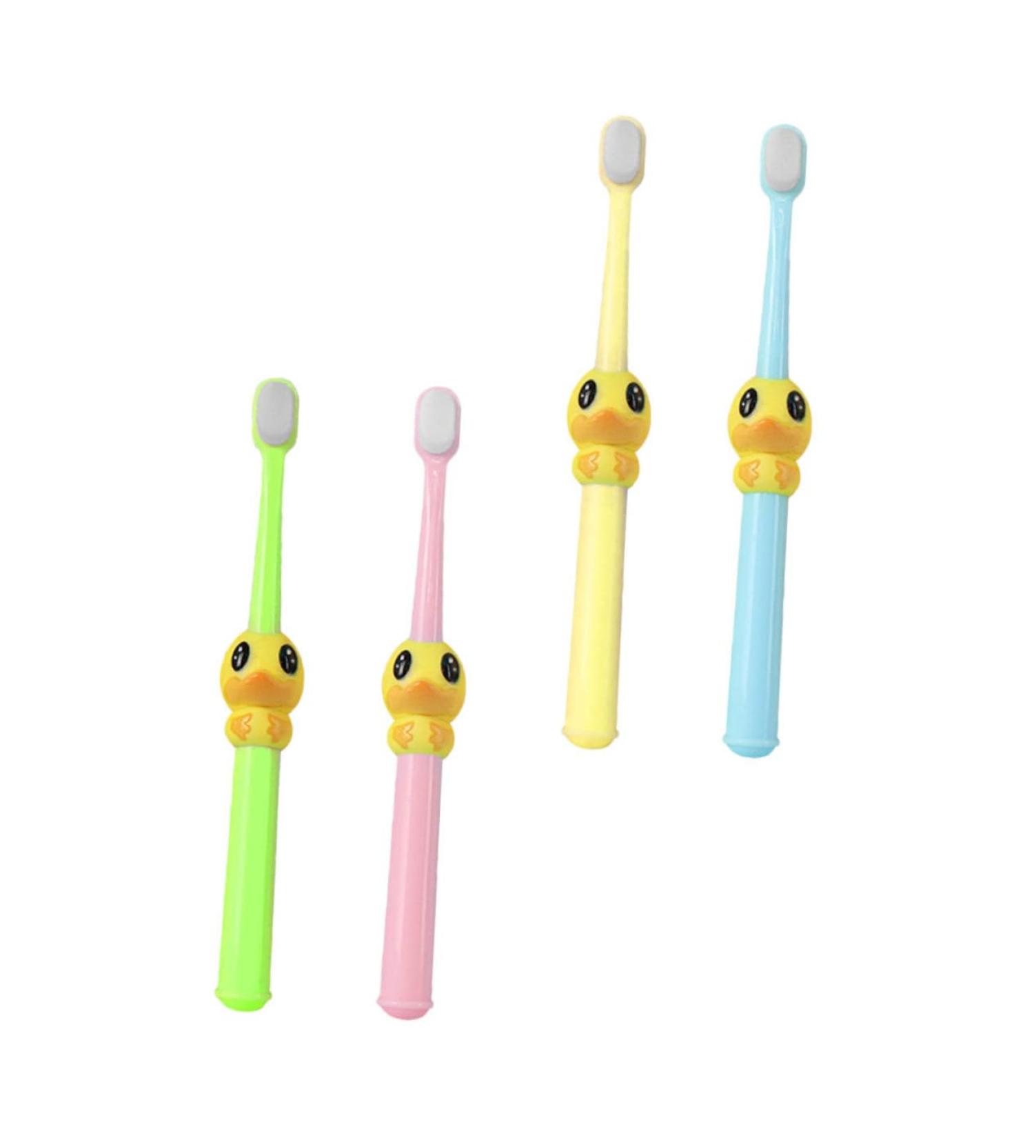 Minkissy 4-Piece Cartoon Children's Toothbrush Set - Soft Bristle Toothbrushes for Kids - Fun and Beautiful Designs for Kids' Oral Care - Buy Online on GoSupps.com