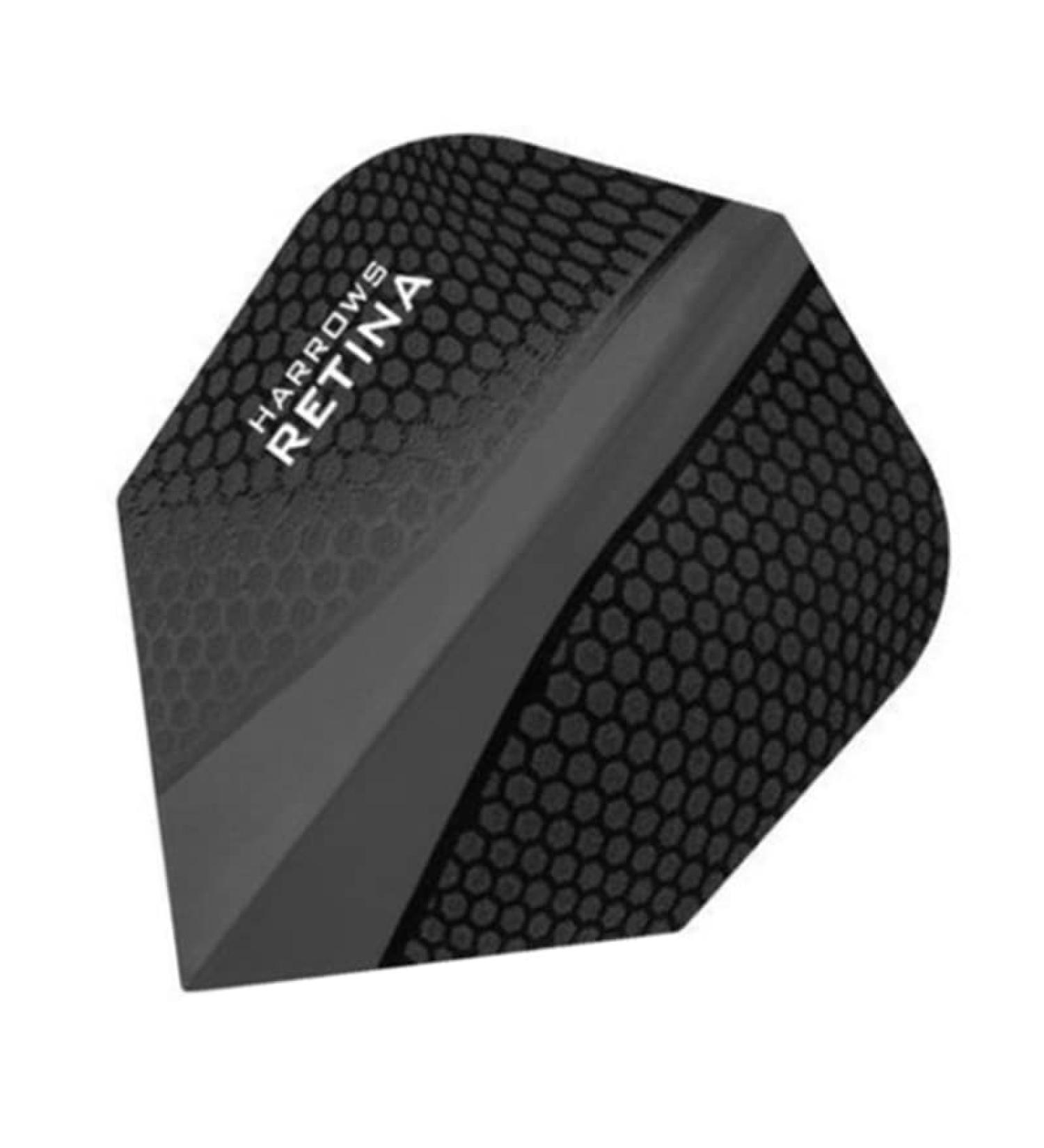 US Darts Harrows Retina Black Standard Dart Flights 3 Sets (9 Flights) - 100 Micron