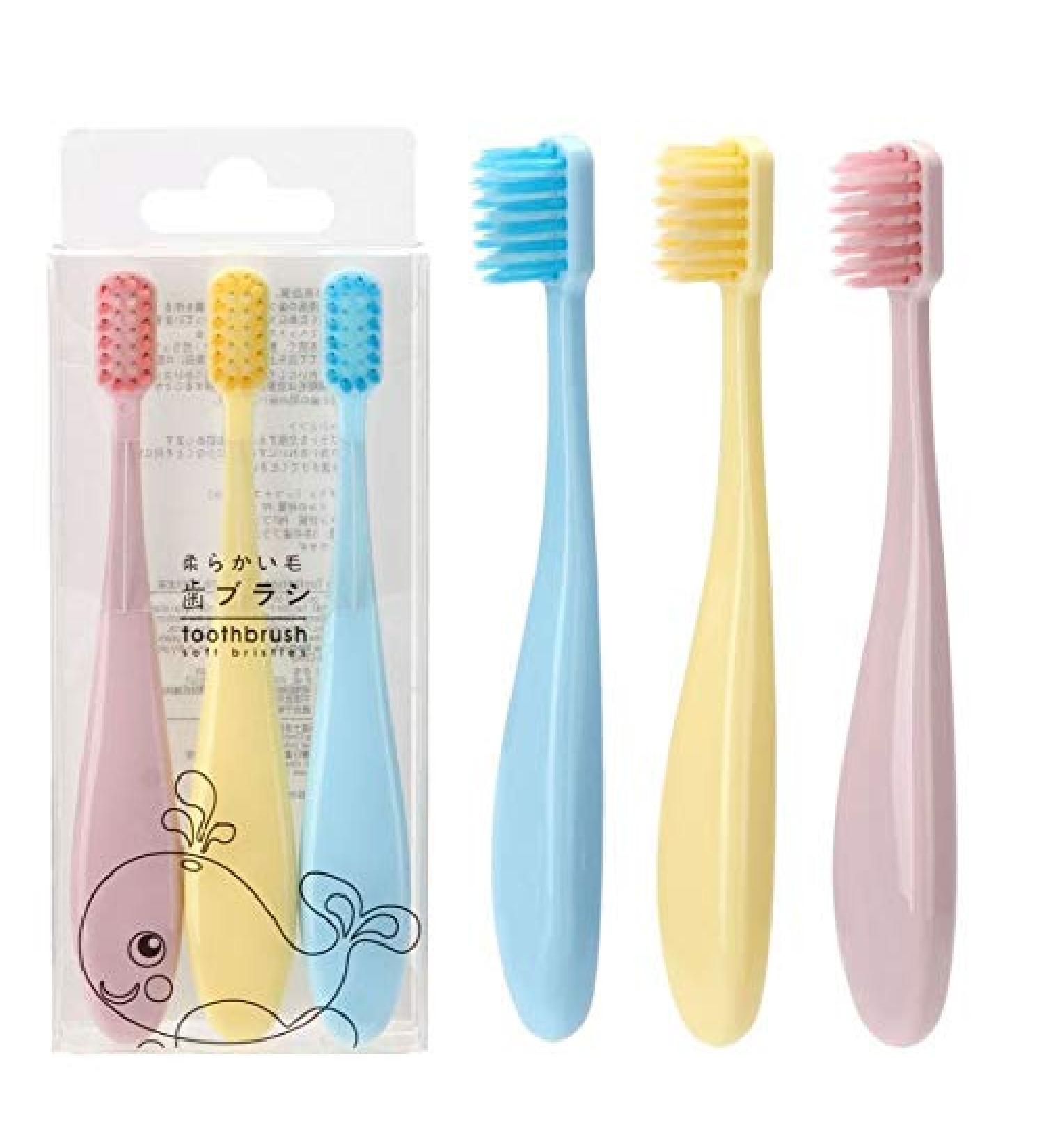 SUICRA Soft Toothbrushes Set - 3 Pack with Plastic Case | International Shipping Available - Buy Online on GoSupps.com