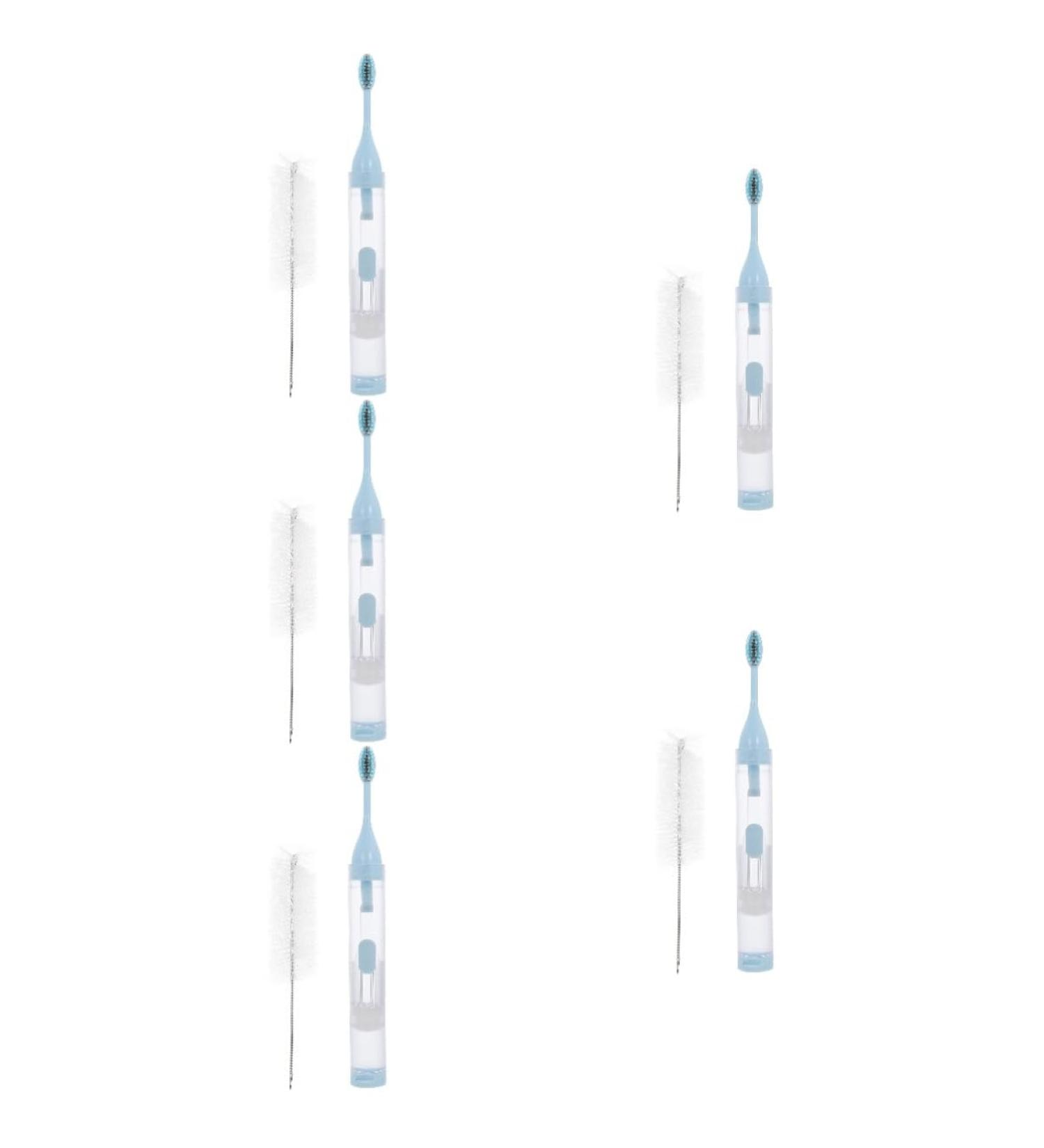 Minkissy 5 Pcs Sensitive Toothbrush Set for Braces & False Teeth - Portable & Foldable Dental Care (Blue) - Buy Online on GoSupps.com