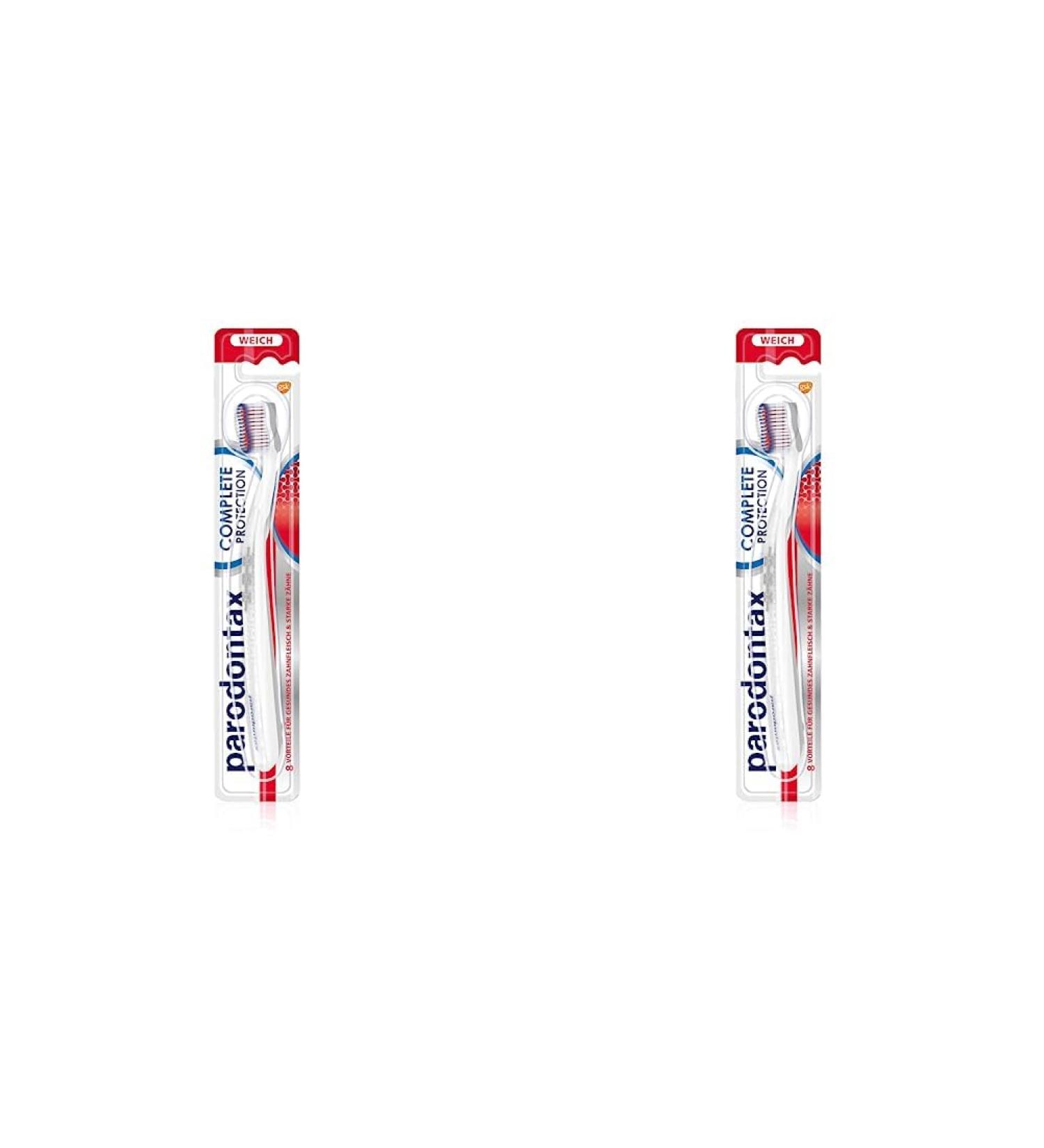 Parodontax Complete Protection Toothbrush - Soft Bristles for Strong Teeth & Healthy Gums | 2-Pack - Buy Online on GoSupps.com