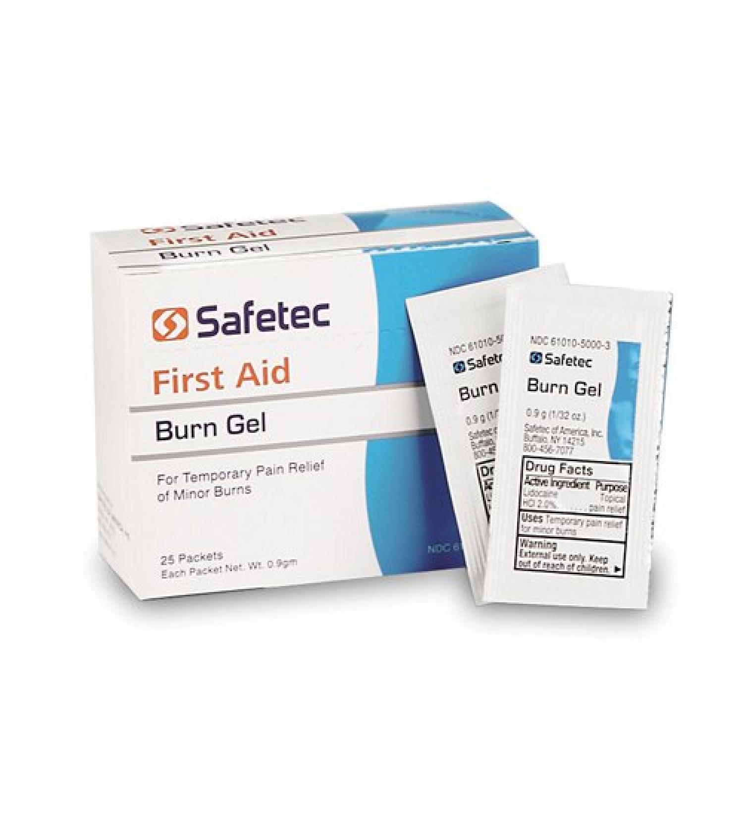 Safetec 50006 Burn Gel with Aloe Vera Single-Use Pouches  Box 25 Pouches Pouches - Box of 25 0.9 g