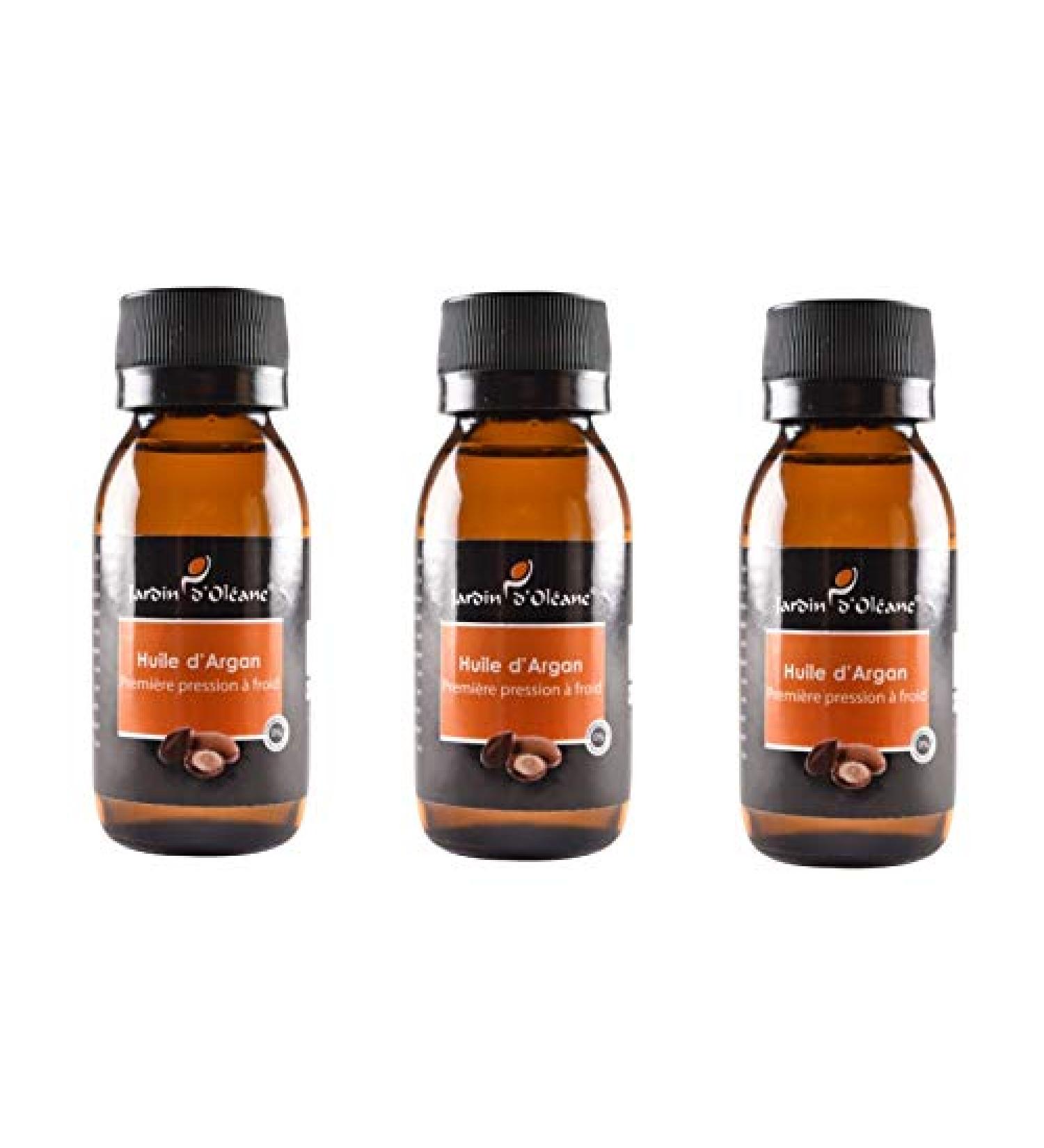 Lot 3 Pure Organic Argan Oils 100% Natural Nourishing Care For Hair Nails And Face 60ml