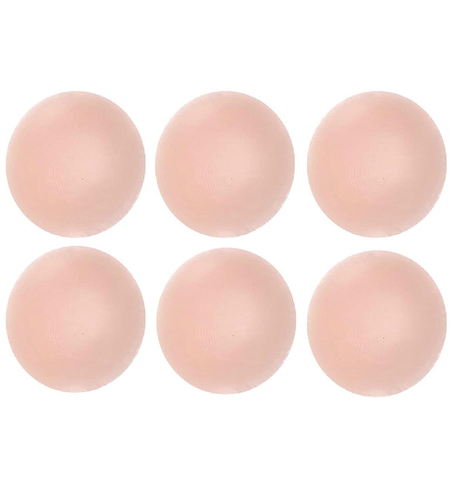 FZBNSRKO 3 Pairs Natural Silicone Nipple Covers - Reusable Adhesive Breast Pads for Women - Buy Online on GoSupps.com