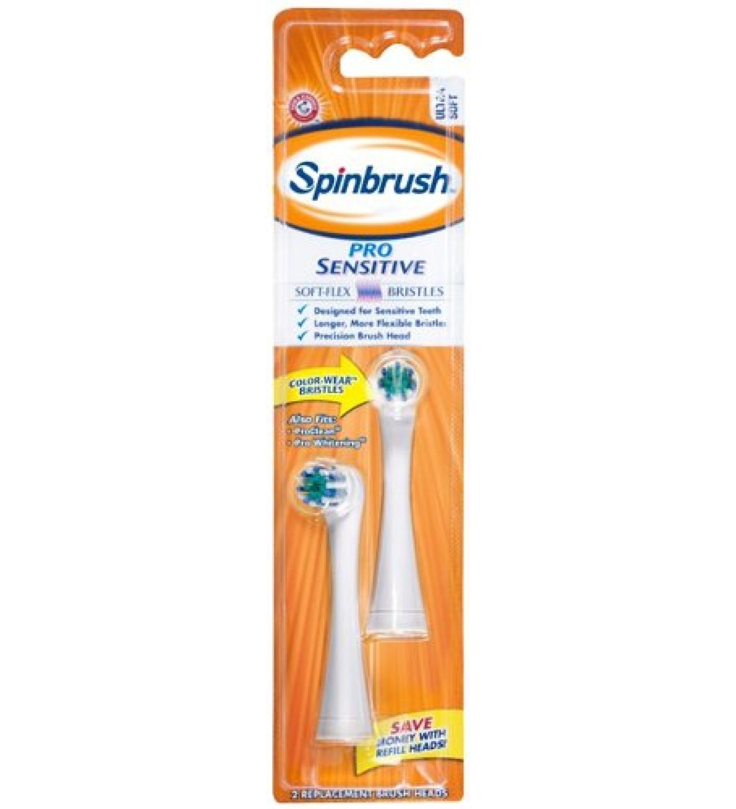 Spinbrush Pro Sensitive Ultra Soft Replacement Brush Heads
