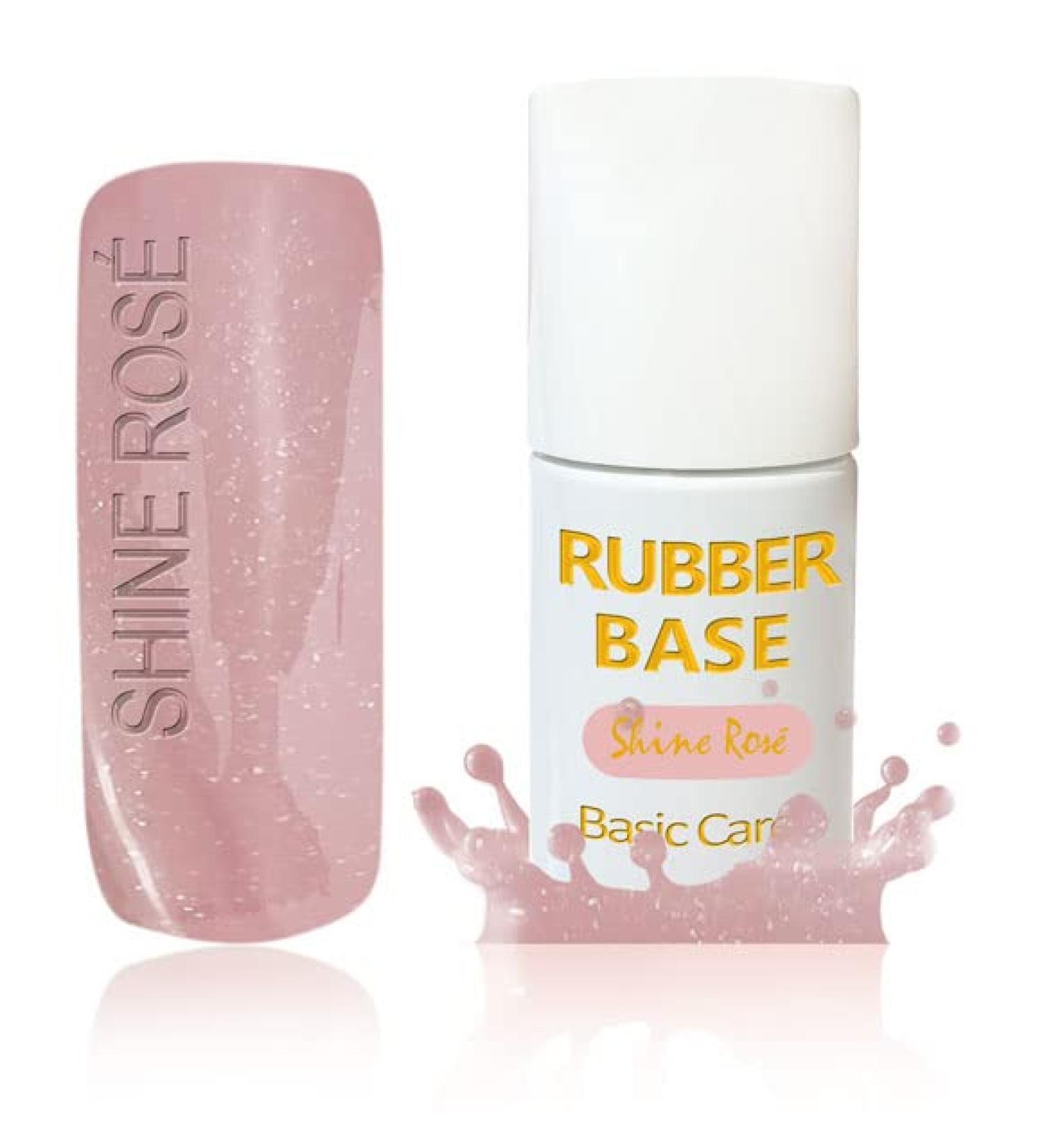 UV/LED Rubber Base Shine Rose Gel Brush Bottle 10 ml Stroking Gel Natural Nail Reinforcement Camouflage / Makeup Gel