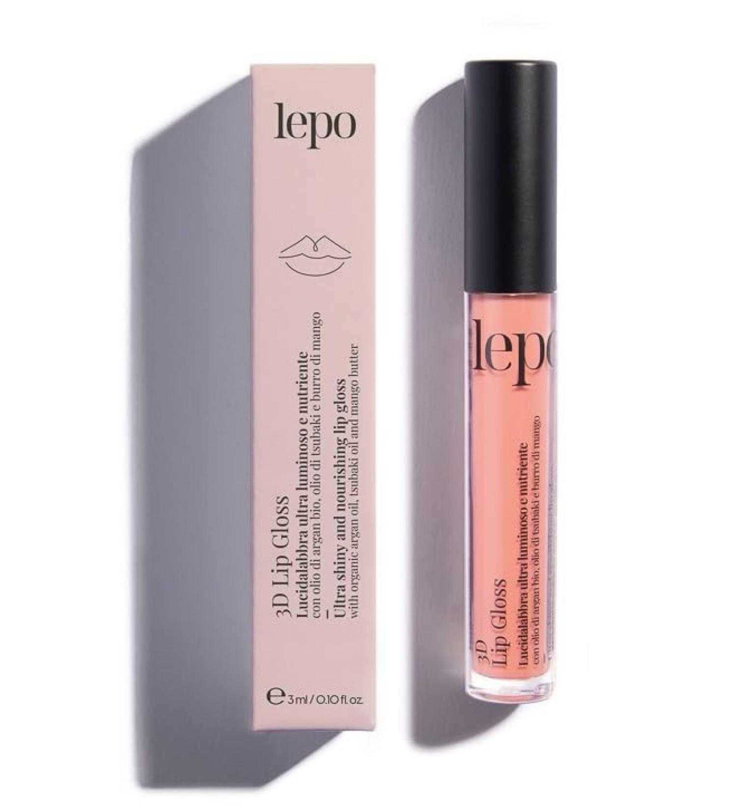 LEPO LEPO | 3D Lip Gloss Ultra Luminous and Nourishing Lip Gloss No. 02 Toffee with Organic Argan Oil Tsubaki Oil and Mango Butter