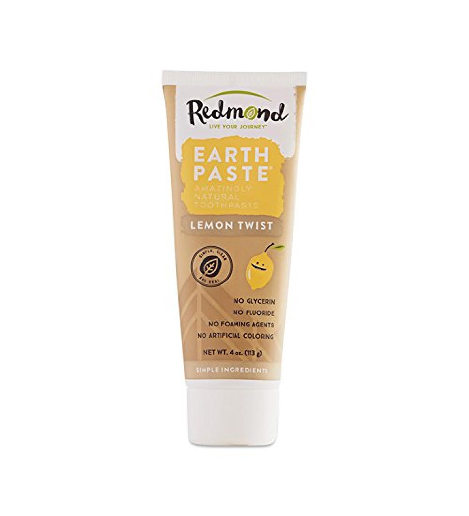 Redmond Earthpaste Lemon Twist - Natural Non-Fluoride Toothpaste 4oz Tube - Buy Online on GoSupps.com