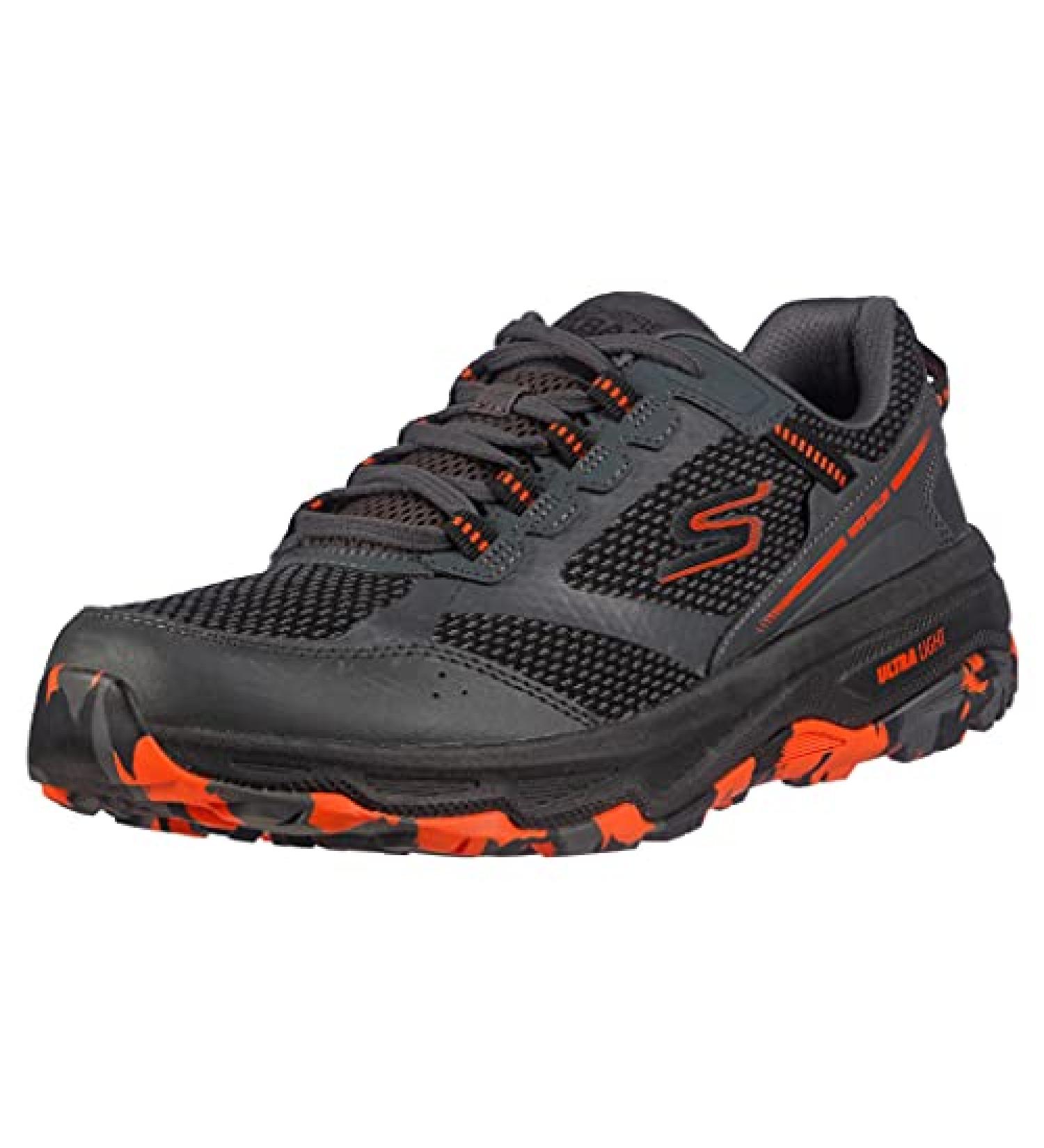 Skechers Men's GoRun Altitude Trail Shoe 10.5 - Charcoal/Orange/Black | Air Cooled Foam for Walking, Running, Hiking - Buy Online on GoSupps.com