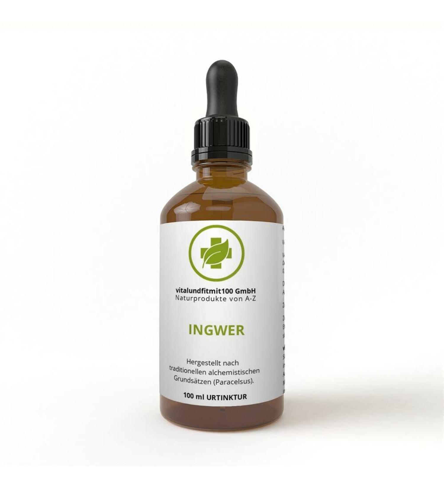 Ginger tincture 100 ml - Zingiber officinalis - Premium quality - primeval tincture - a brown las bottle including pipette for precise dosing