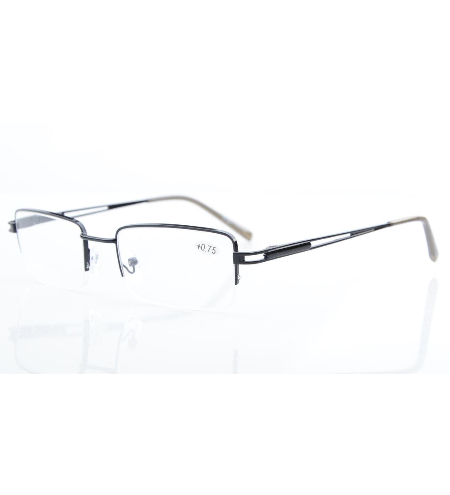 Eyekepper Rectangle Half-Rim Reading Glasses +2.25 | Stylish Black Readers with Spring Hinge for Comfort - International Shipping Available - Buy Online on GoSupps.com