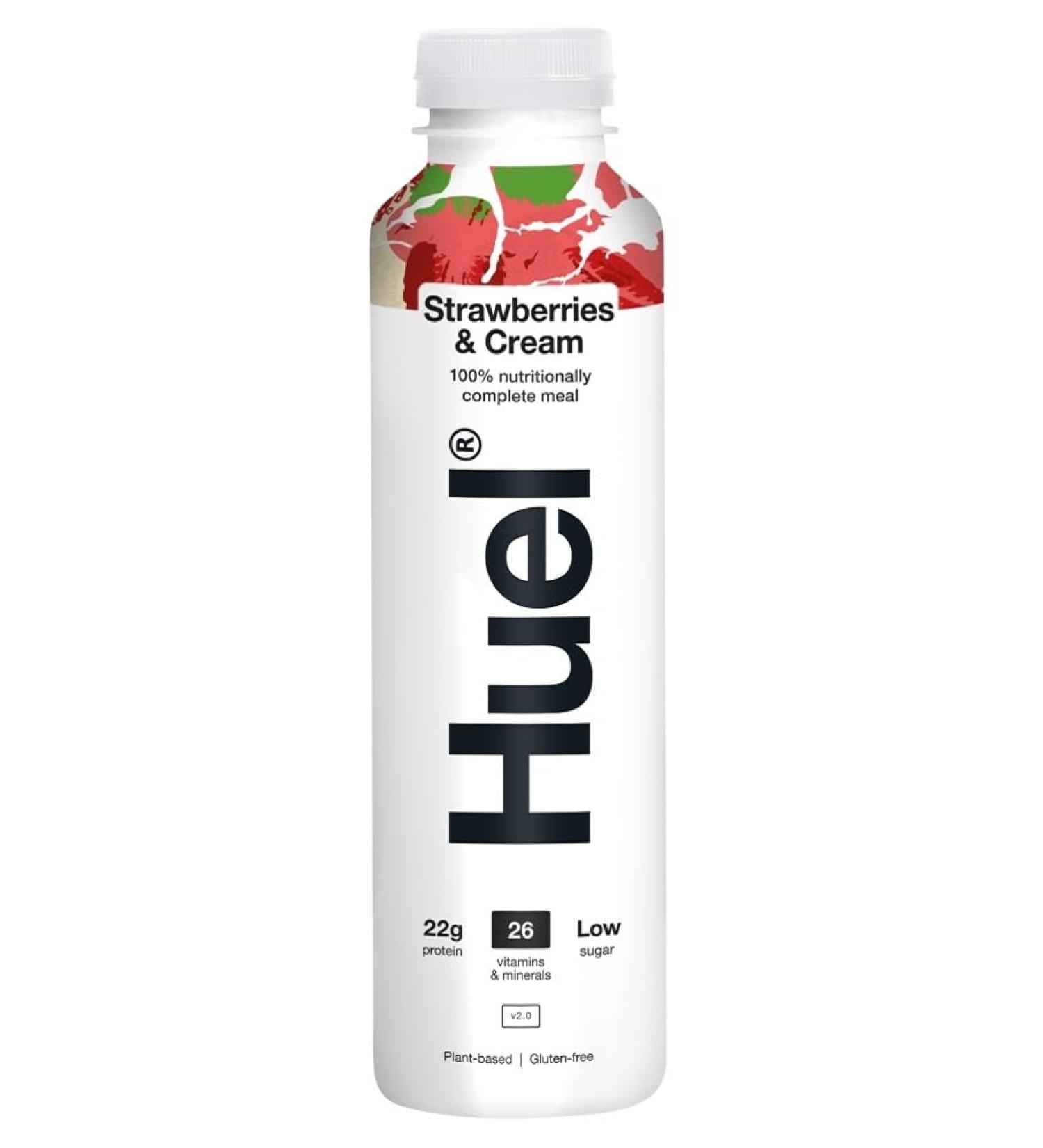 Huel Complete ready-to-drink meal with strawberries and cream flavour 500 ml