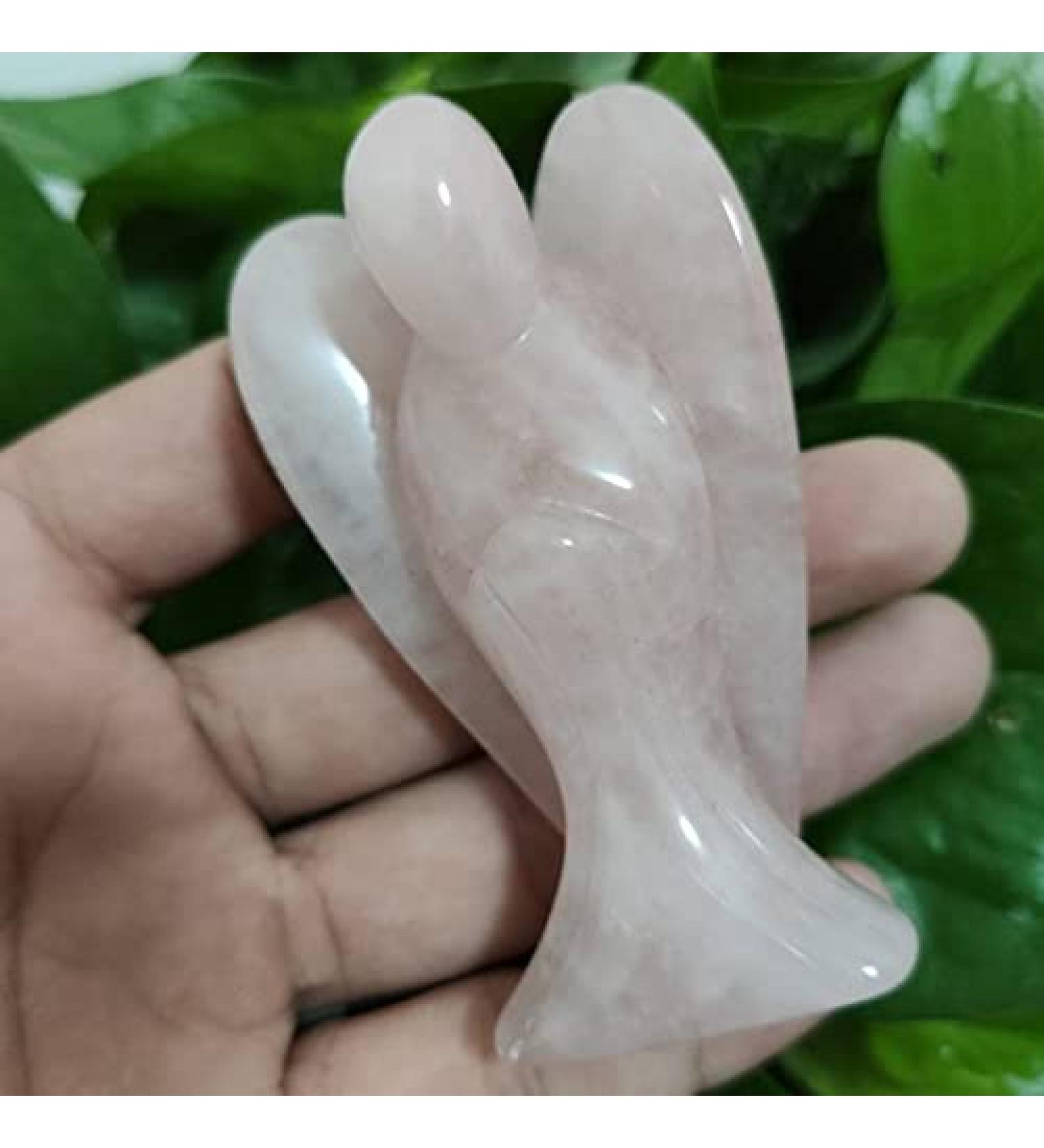 1PC Rose Quartz Carved Angel Natural Crystal Balance s - Buy Online on GoSupps.com