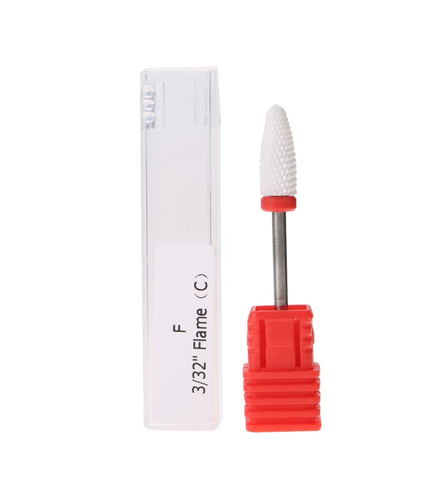 Ceramic Nail Drill Bits for Thick Nails - Round Flat Head Podiatry Burr for Manicure & Pedicure - Red - Buy Online on GoSupps.com