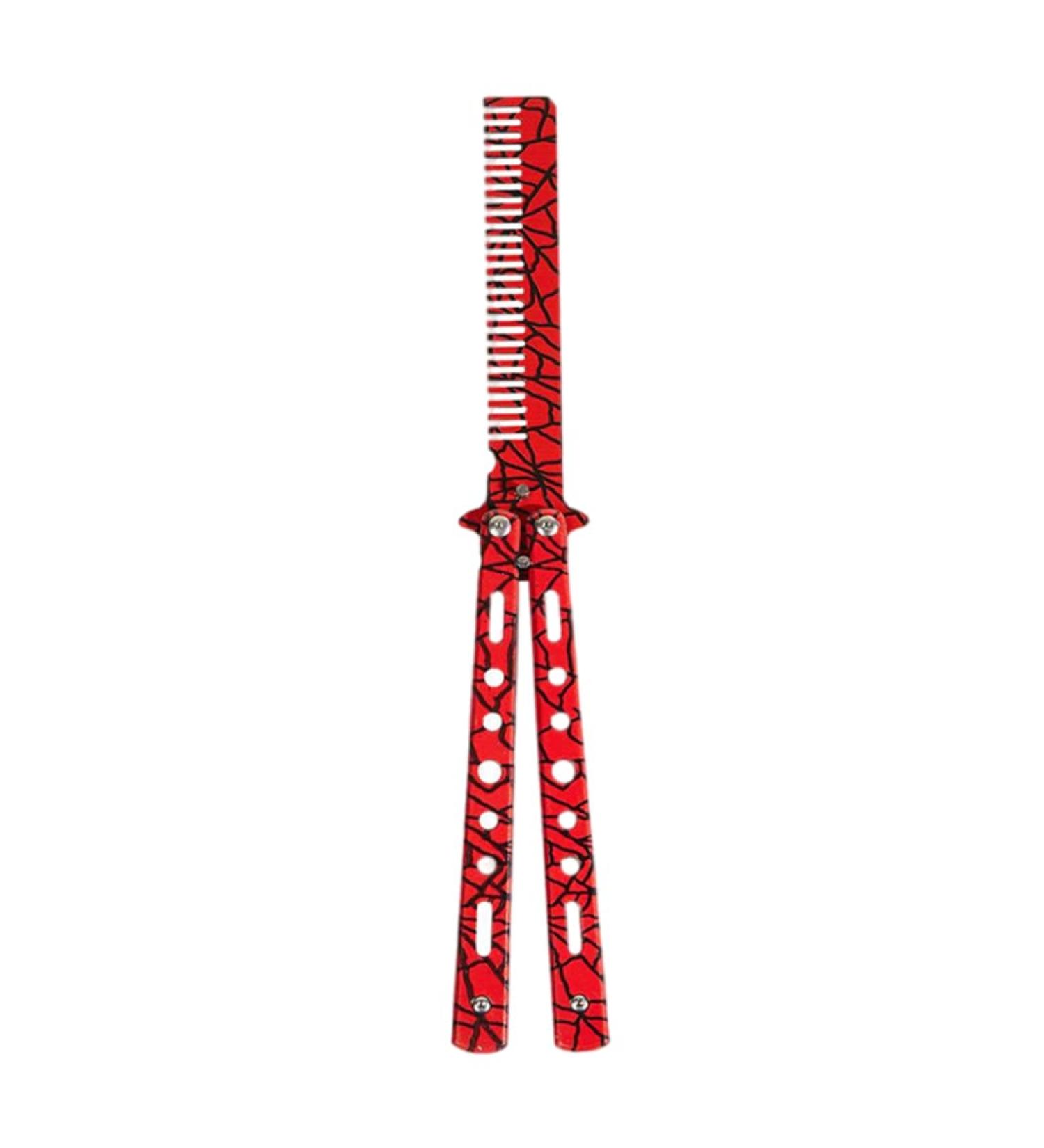 Comb Trainer Stainless Steel Unsharpened Slice Butterfly Training Comb for Beginner Red Practice Comb Trainer - Buy Online on GoSupps.com