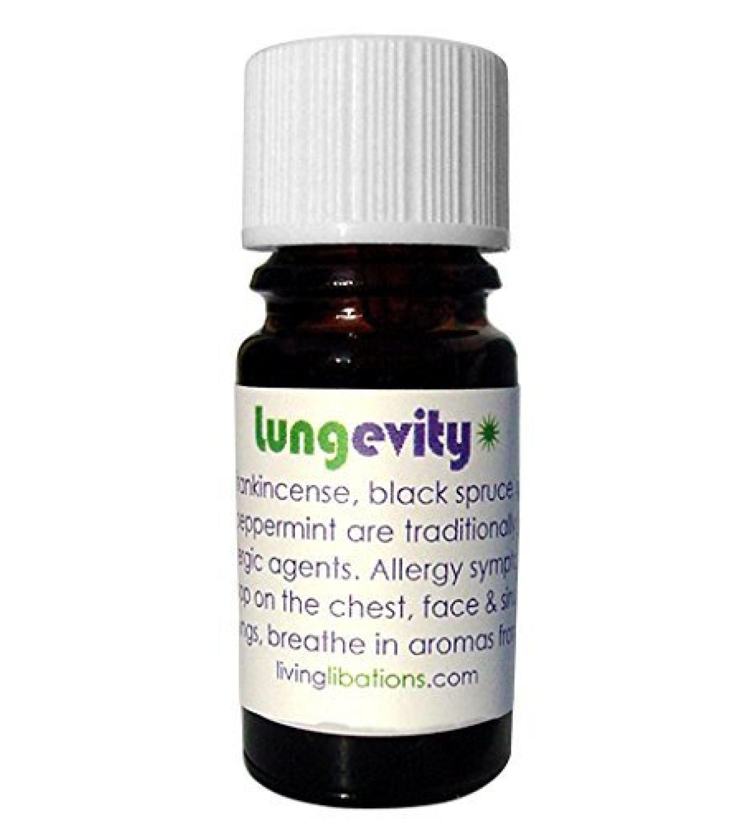 Living Libations - Organic/Wildcrafted Longevity For Easing Congestion/Allergies (.17 oz / 5 ml)