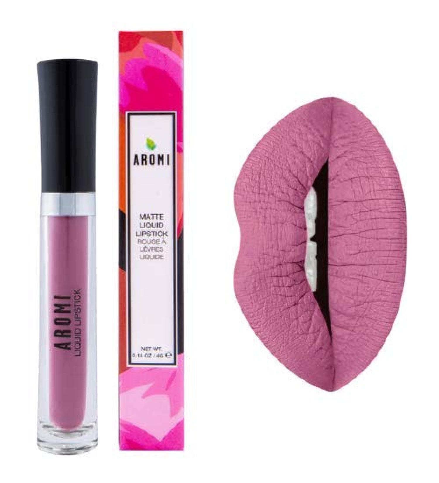 Aromi Miss Mauve Liquid Lipstick - Vegan & Cruelty-Free Matte Pink Mauve with Blue Undertones - Buy Online on GoSupps.com